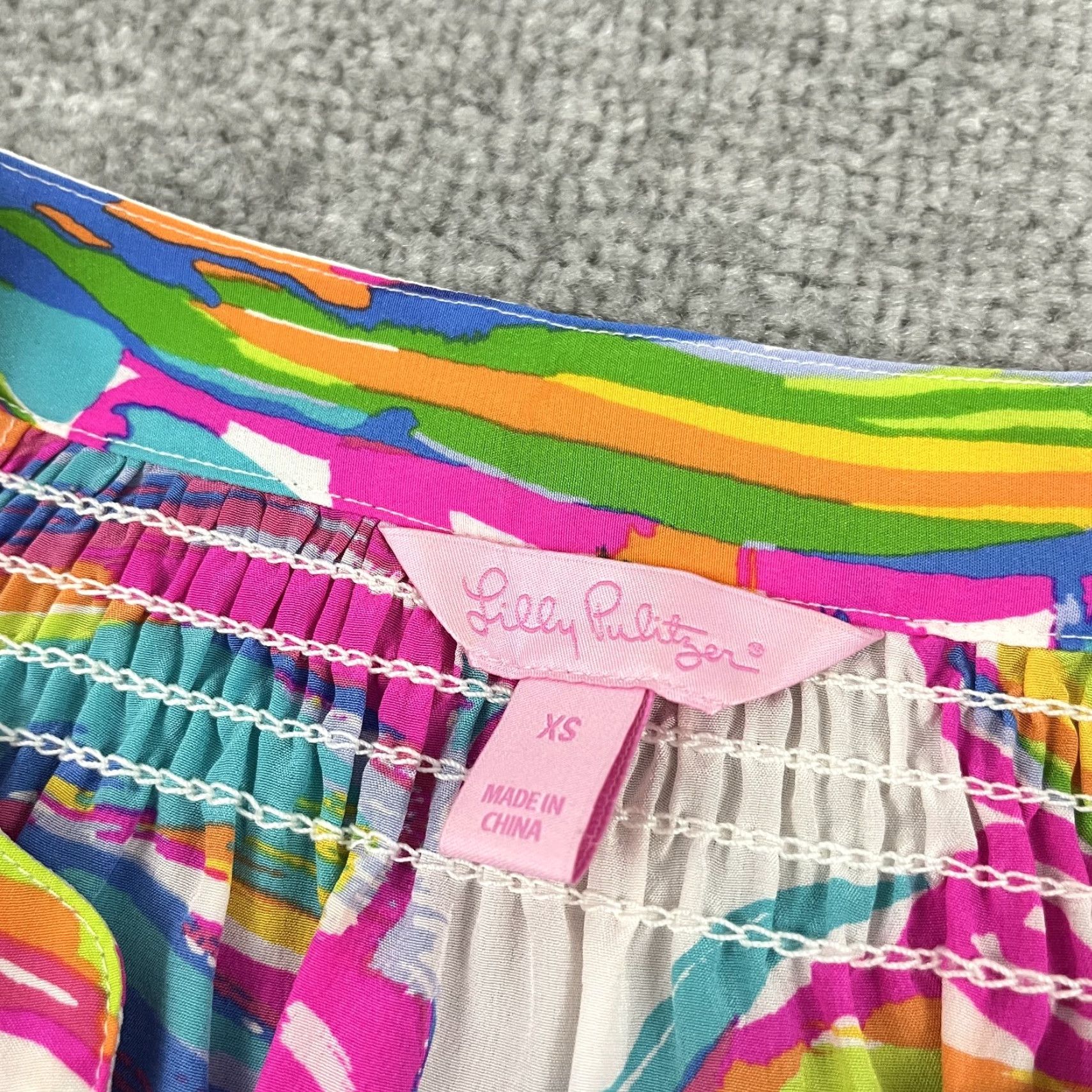 Lilly Pulitzer VINTAGE Lilly Pulitzer Elsa Silk Blouse Women XS Floral Casual Summer Beach Top Size XS / US 0-2 / IT 36-38 - 3 Thumbnail