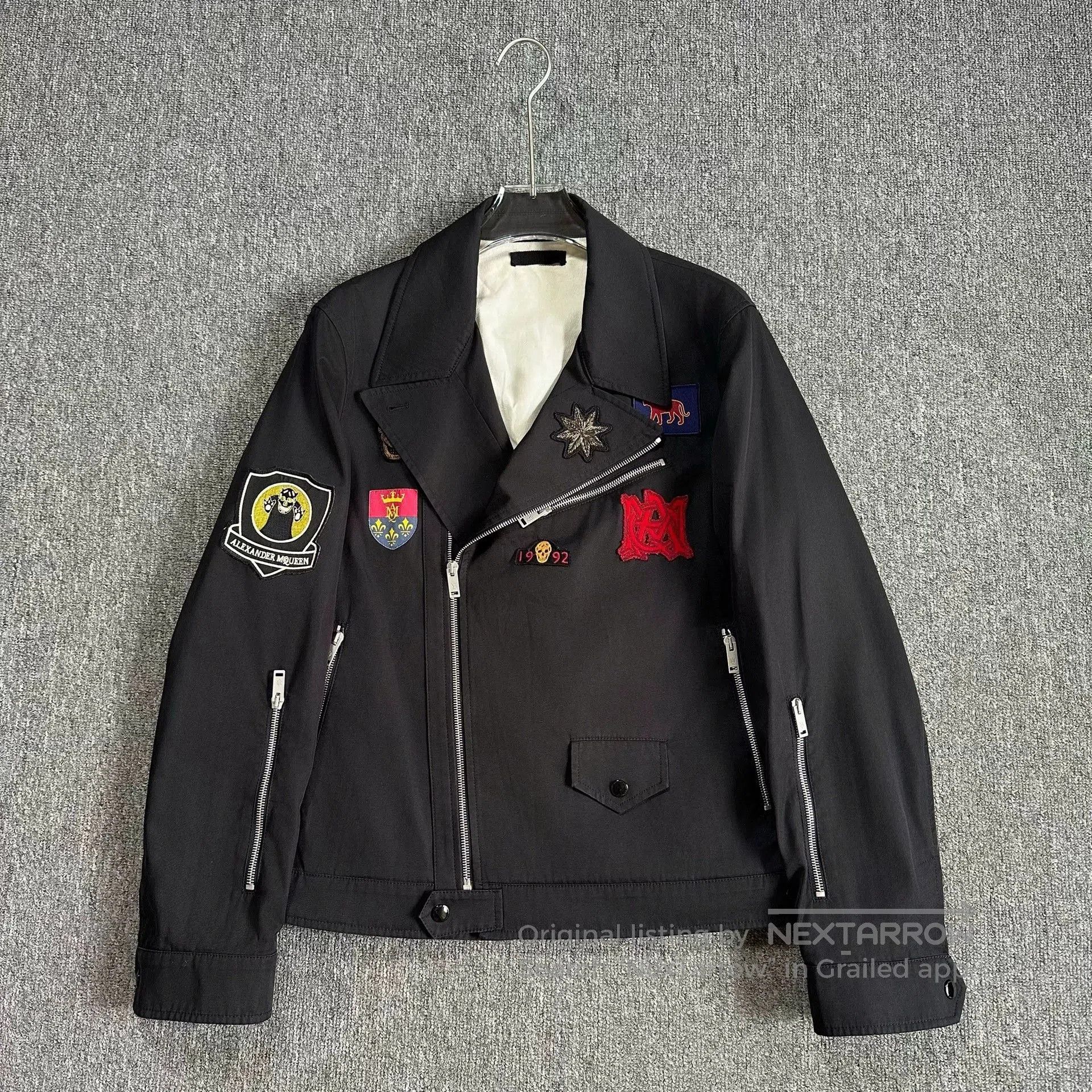 Alexander McQueen Alexander McQueen Embroidered Biker Jacket. Size US L / EU 52-54 / 3 - 1 Thumbnail