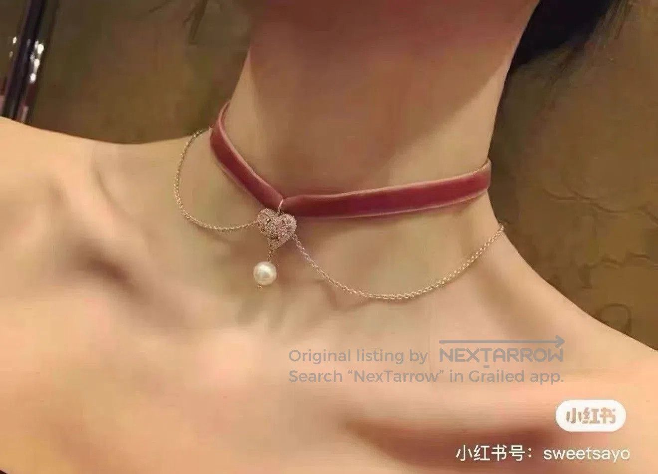 Miu Miu Miu Miu Heart Pearl Pendant Necklace. Size ONE SIZE - 8 Thumbnail
