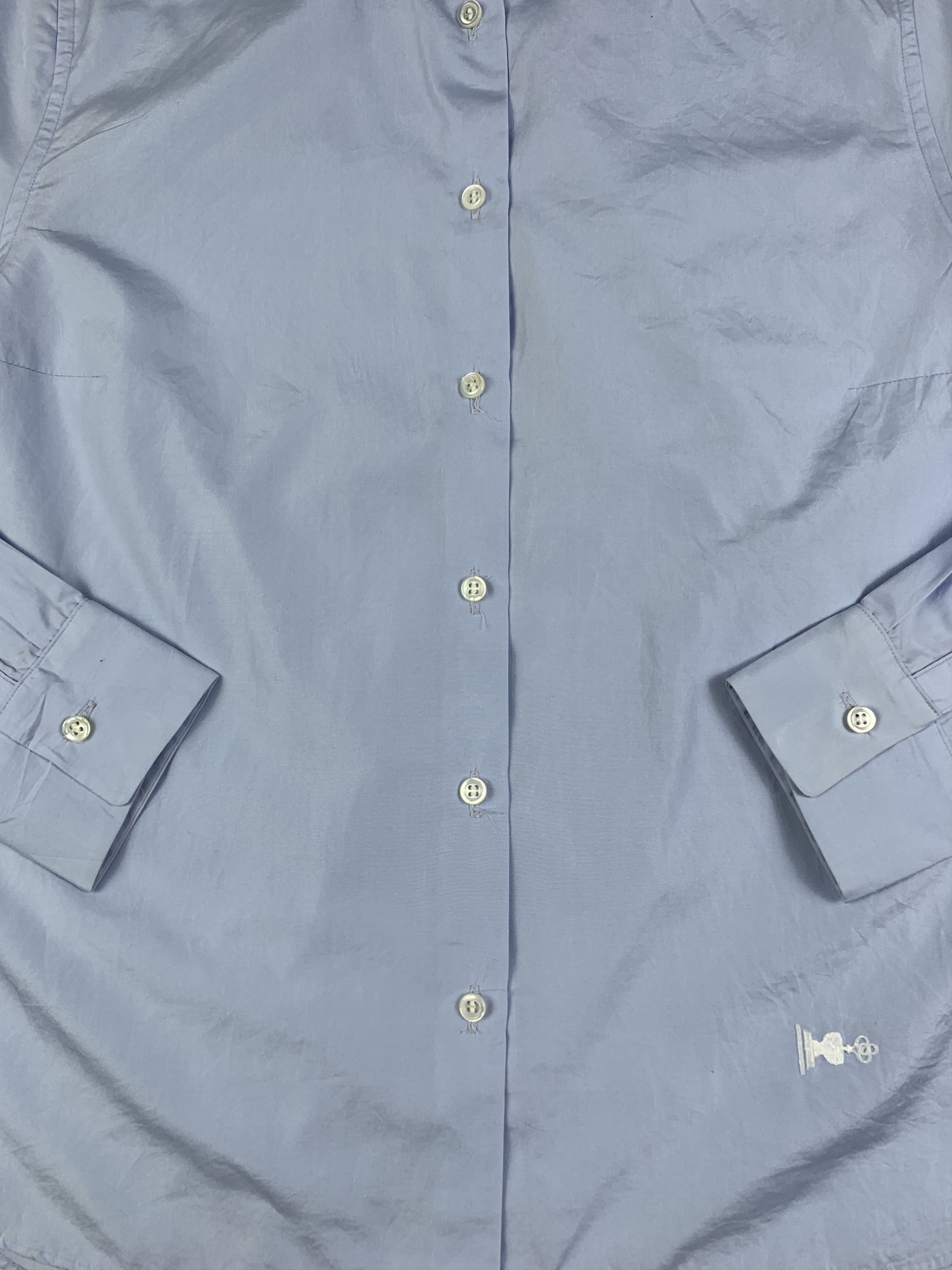 Japanese Brand Lulu Japan Baby Blue Luxury Shirt (M) Size M / US 6-8 / IT 42-44 - 5 Thumbnail