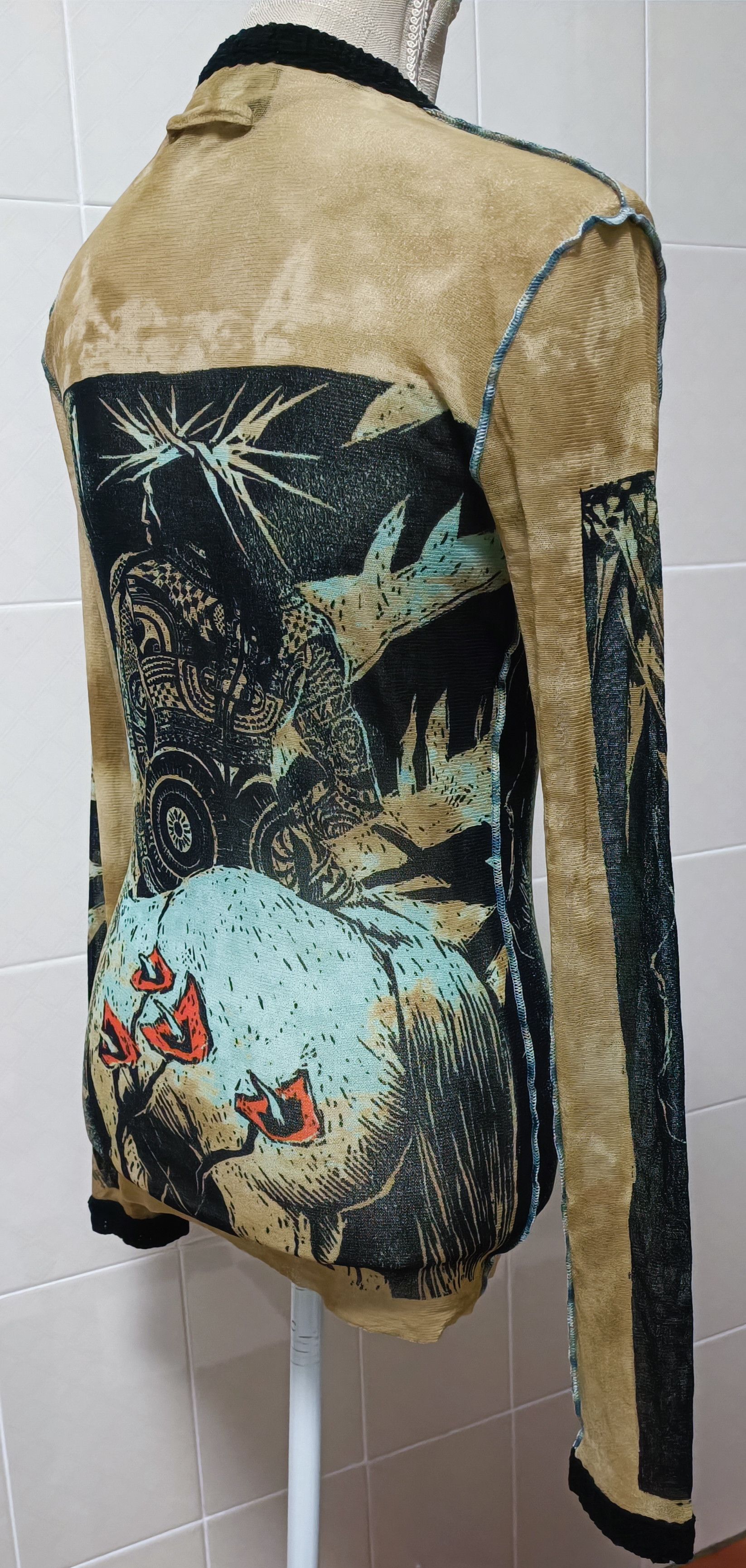 Jean Paul Gaultier 90's - archive - tribal man silhouette mesh top Size M / US 6-8 / IT 42-44 - 24 Thumbnail