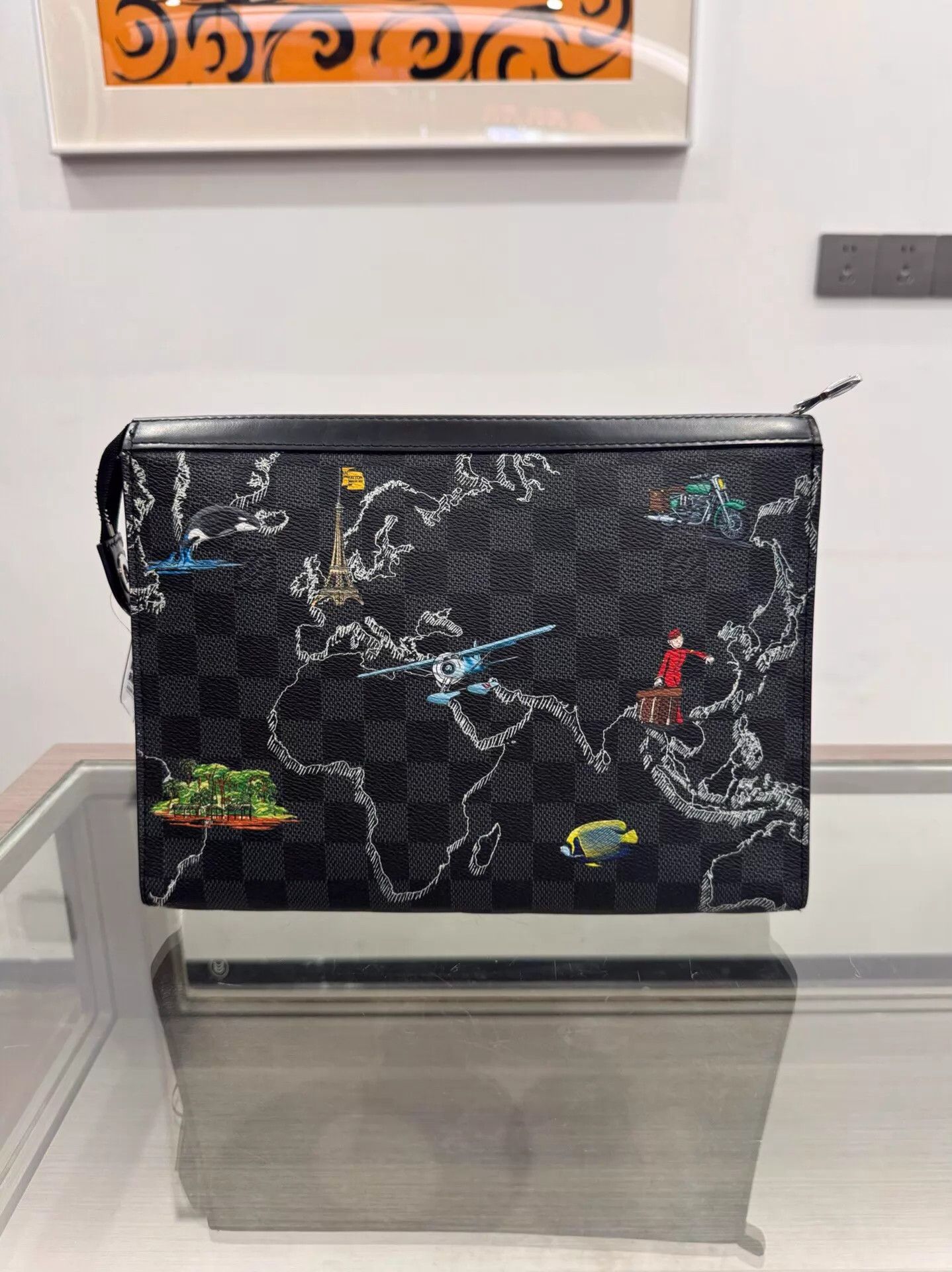 Louis Vuitton Louis Vuitton Pochette Voyage Graffiti Checkerboard Clutch Size ONE SIZE - 2 Thumbnail