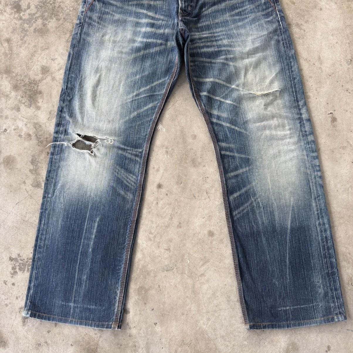 Edwin W38 Vintage Edwin Faded Ripped Denim Jean Pants Size US 38 / EU 54 - 3 Thumbnail