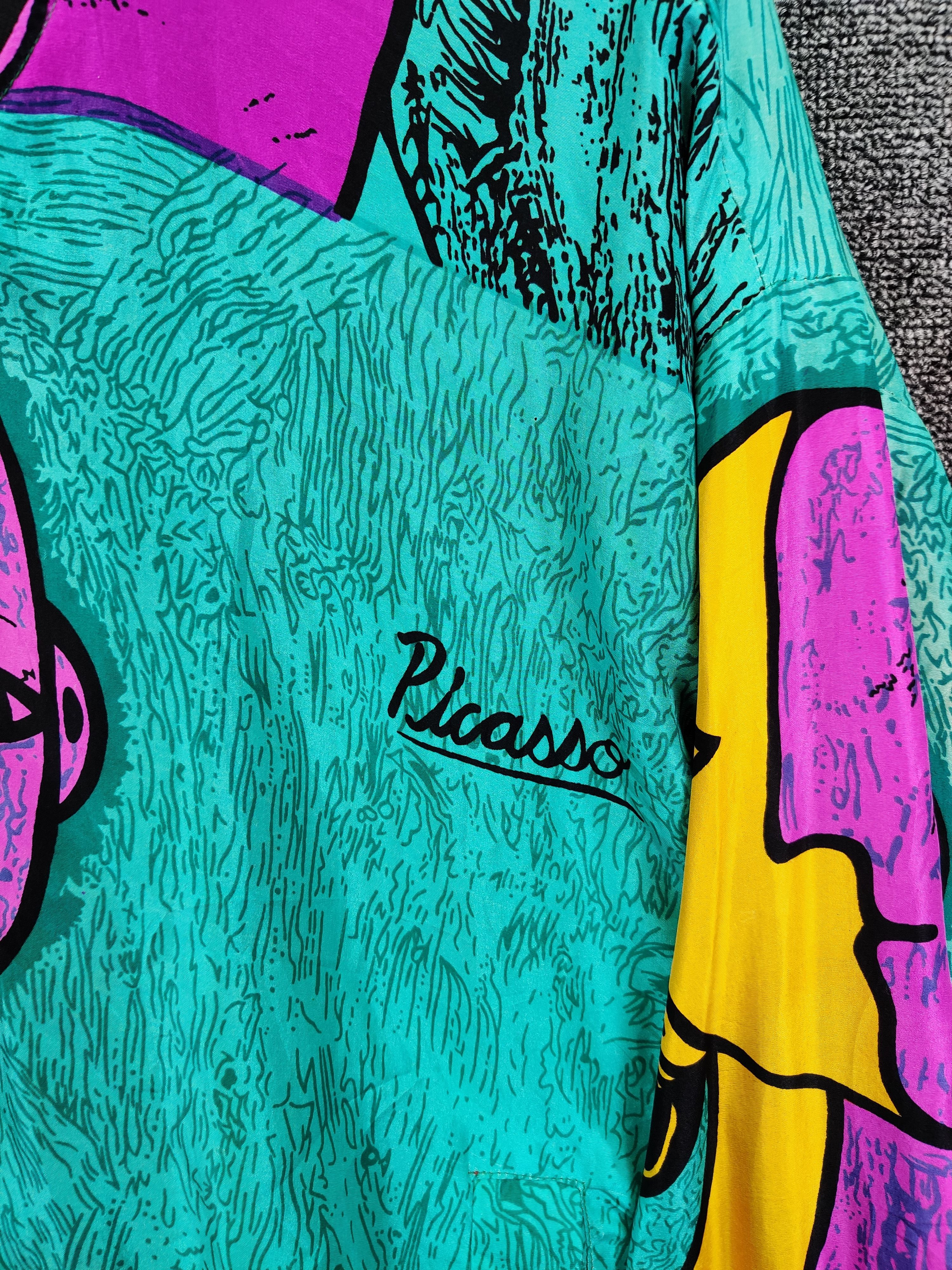Vintage Vintage Picasso Silk Art Bomber Jacket Size US XL / EU 56 / 4 - 7 Thumbnail