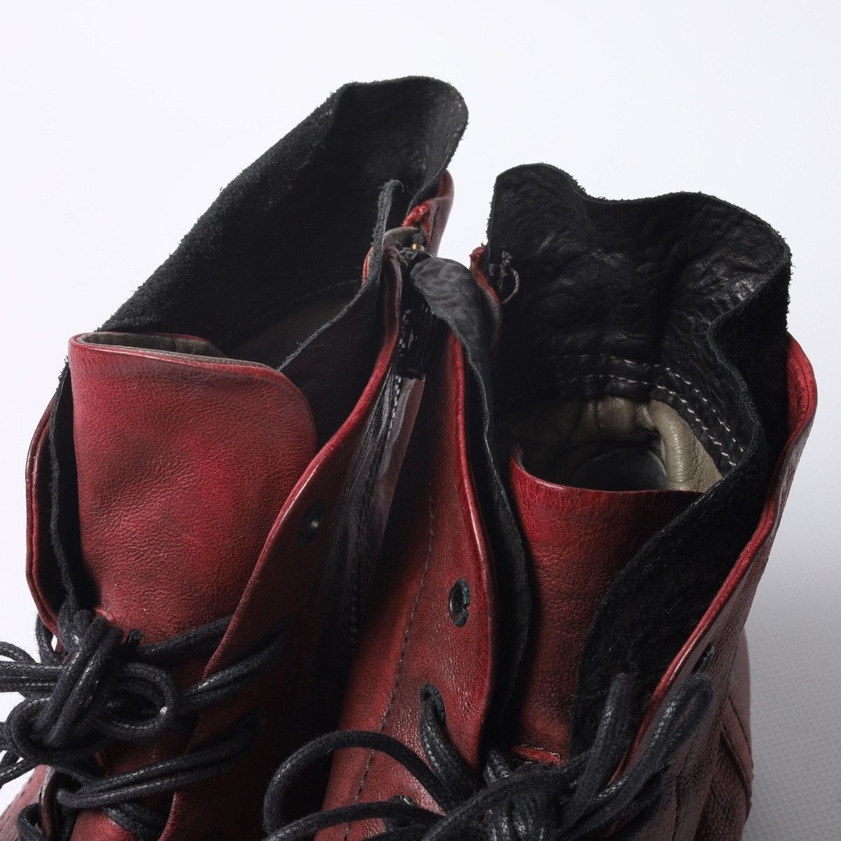 A.S.98 A.S.98 Leather Ankle Boots Western Zip Avantgarde Red Shoes Size US 8 / IT 38 - 8 Thumbnail