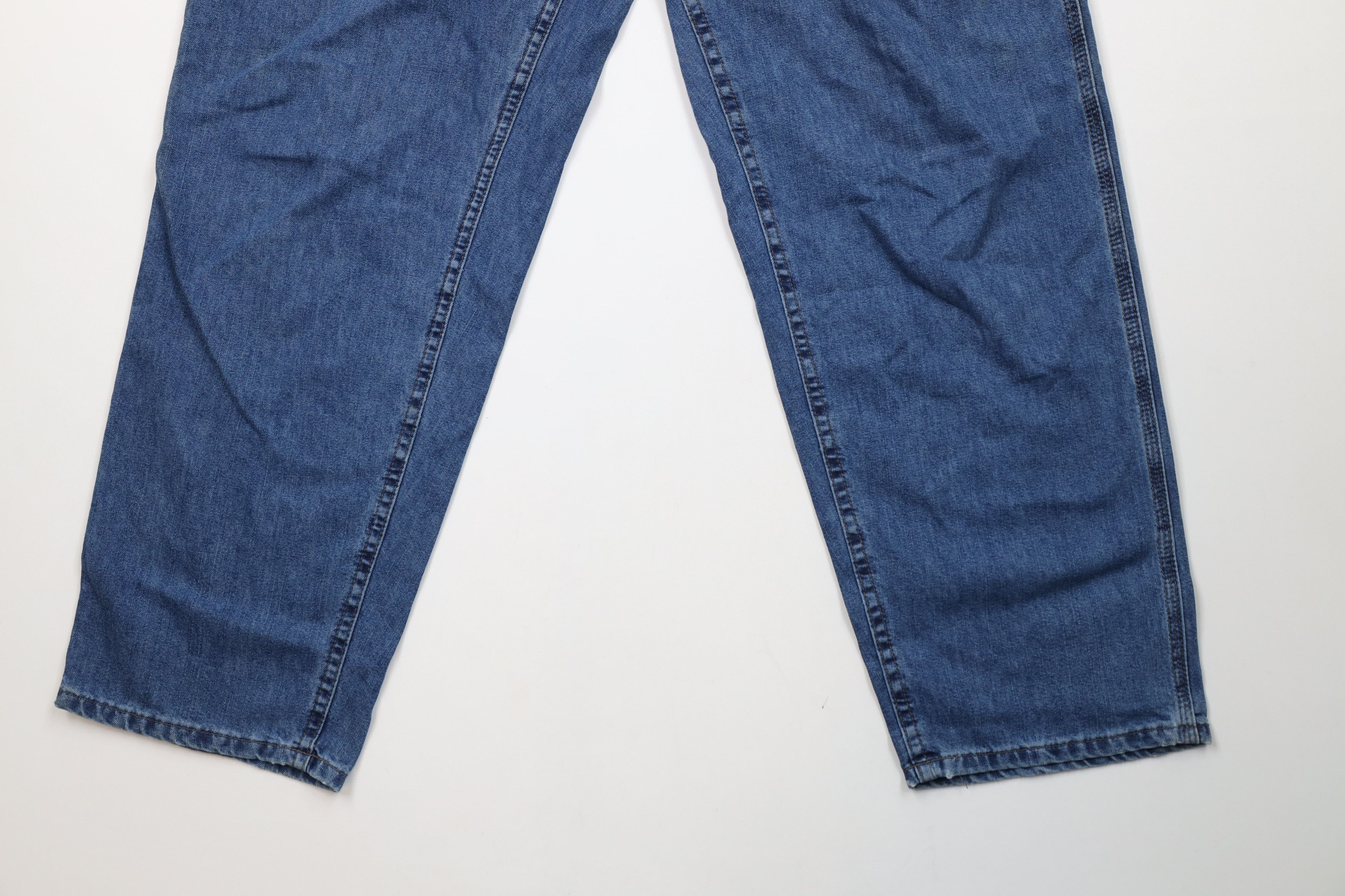 Lee × Vintage Vintage 90s Lee Rivet Wide Leg Dungaree Denim Jeans Blue Size 38" / US 16 / IT 52 - 4 Thumbnail