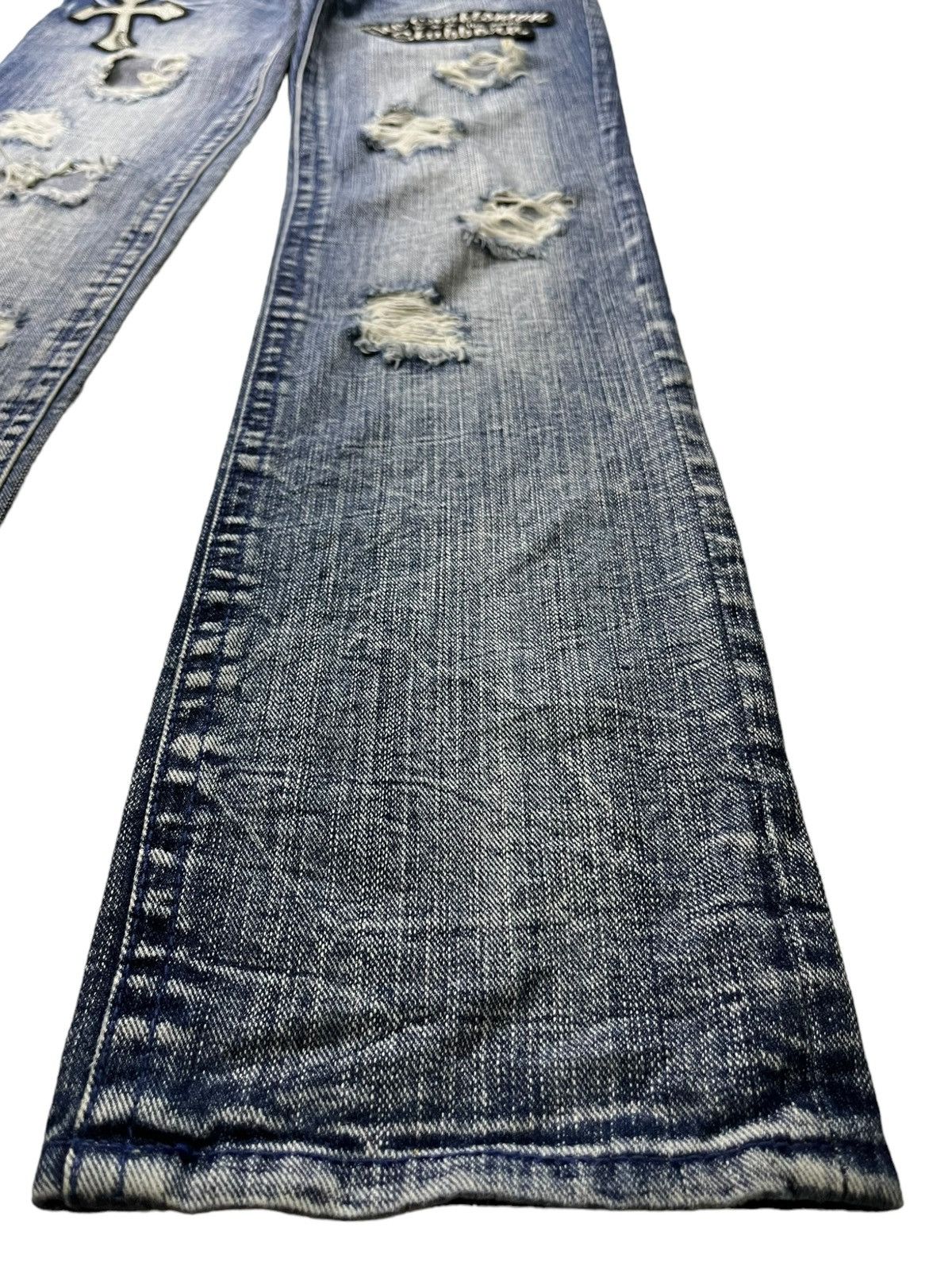 Japanese Brand × Kapital Vintage Japanese Brand Acid Wash Punk Ripped Patched Jeans Size 29" - 7 Thumbnail