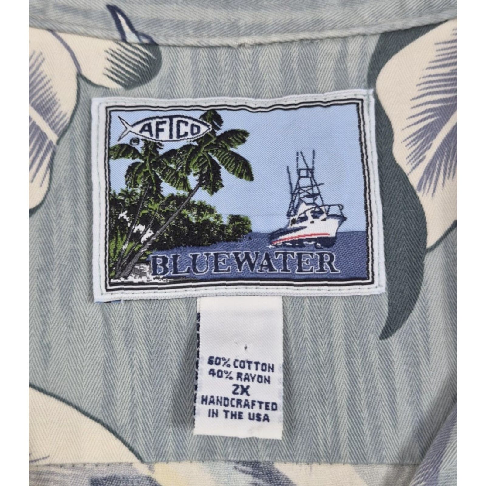 Vintage VTG AFTCO Bluewater Hawaiin Shirt Mens 2XL Button Up Aloha Floral Camp Casual Size US XXL / EU 58 / 5 - 7 Thumbnail