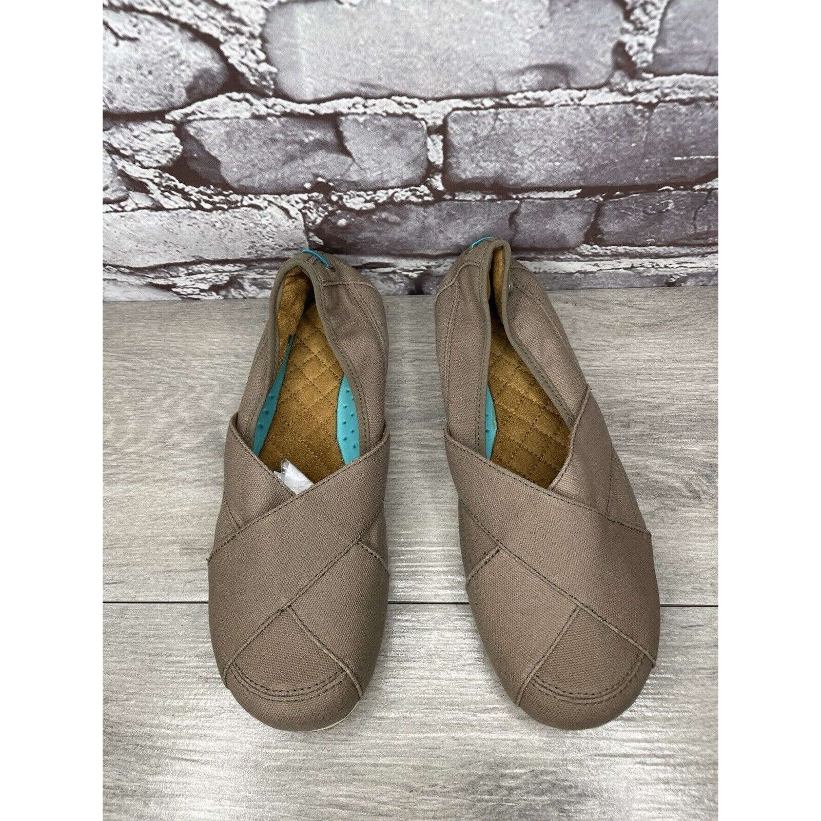 Other Mozo Taupe Canvas Fabric Comfort Slip Ballet Flats Shoes Wom Size US 8 / IT 38 - 10 Thumbnail