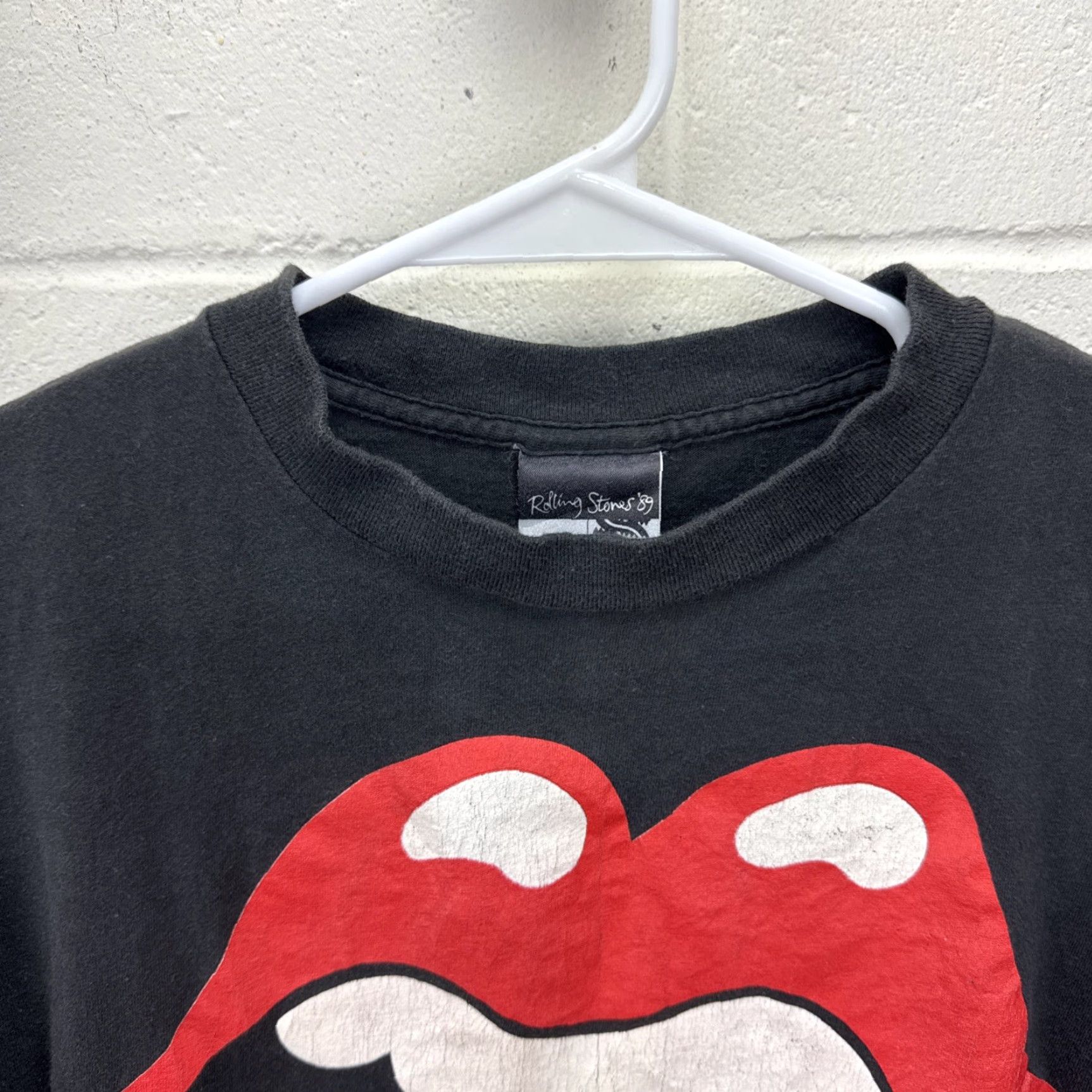 VINTAGE Rolling Stones Tokyo Tour Tee 1990 T Shirt Medium Black 