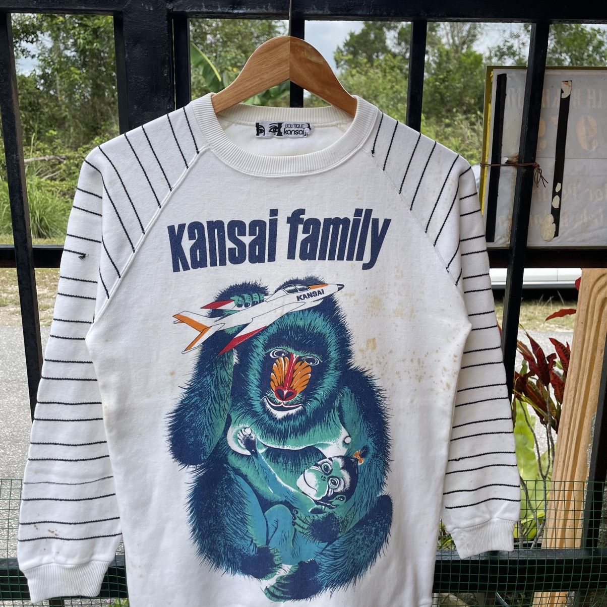 Kansai Yamamoto 🔥🇯🇵80s Kansai Yamamoto Gorilla Plane Graphic Sweatshirts Size US XXS / EU 40 - 3 Thumbnail