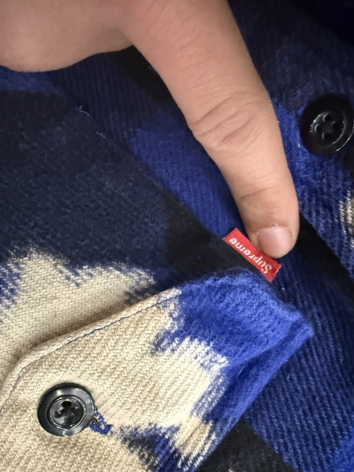 Supreme Supreme FW13 Bleached Buffalo Plaid Flannel Shirt Size US XL / EU 56 / 4 - 3 Thumbnail