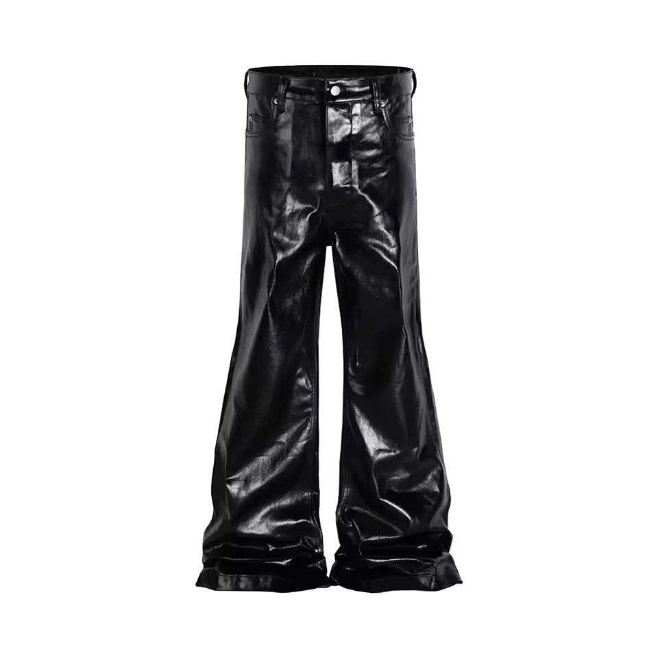 VIBE Wide Leg Glossy Pu Leather Pants Size US 33 - 2 Thumbnail