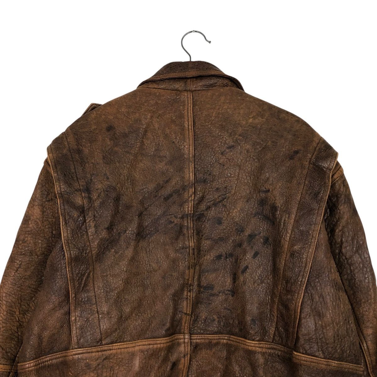 Vintage 🔥VINTAGE FLY LEATHER JACKET BIKER UNBRANDED ISSEY MIYAKE Size US L / EU 52-54 / 3 - 10 Thumbnail