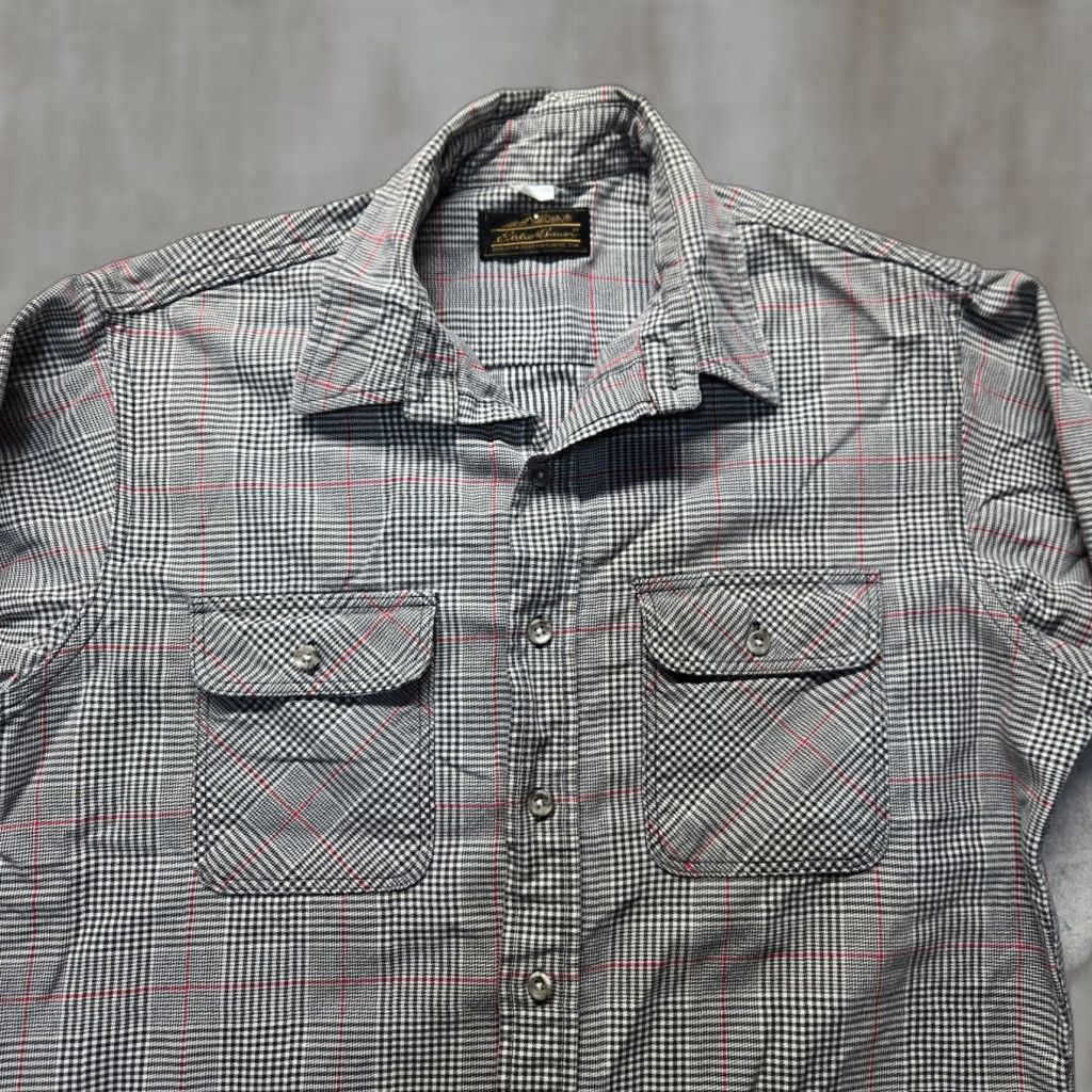 Eddie Bauer Eddie Bauer Shirt Plaid Button-Down Gray Flannel Long Sleeve Mens Large 100% Cotton Classic Fit Casual Workwear Size US L / EU 52-54 / 3 - 1 Thumbnail