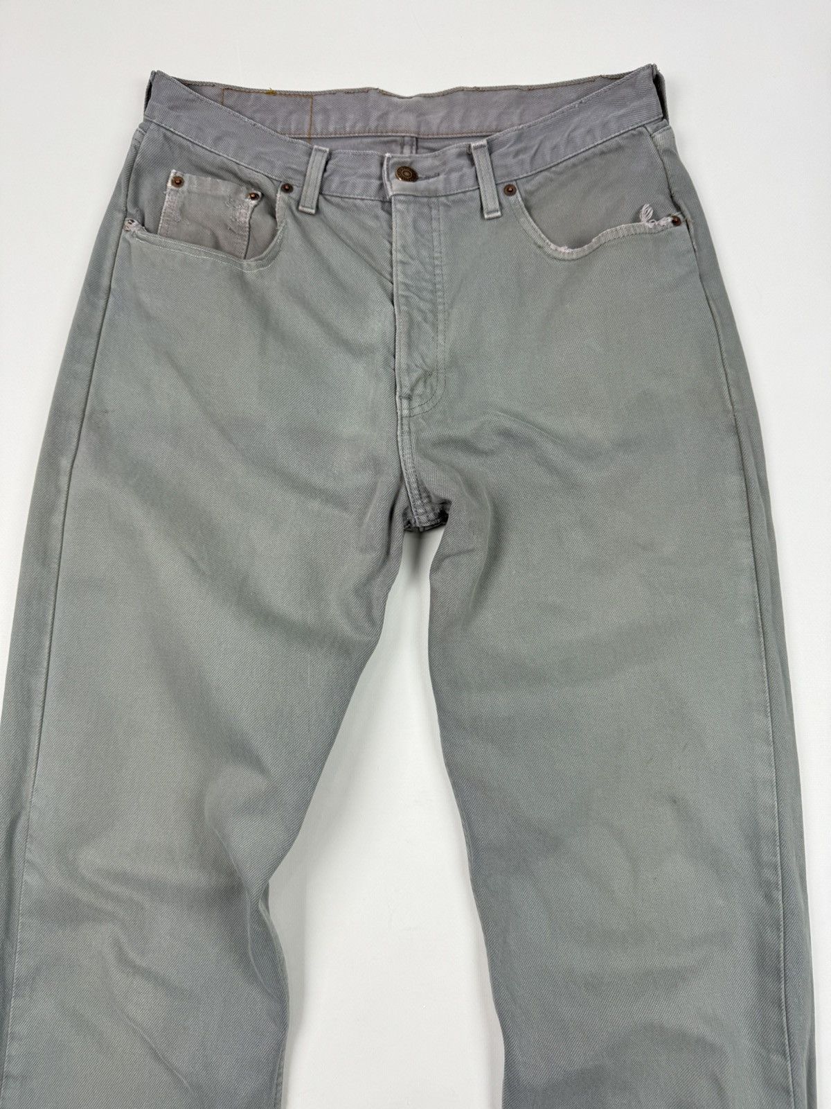 Levi's 1990’s Vintage Levi’s 615 Sun Faded Orange Tab Gray Jeans Size US 33 - 7 Thumbnail
