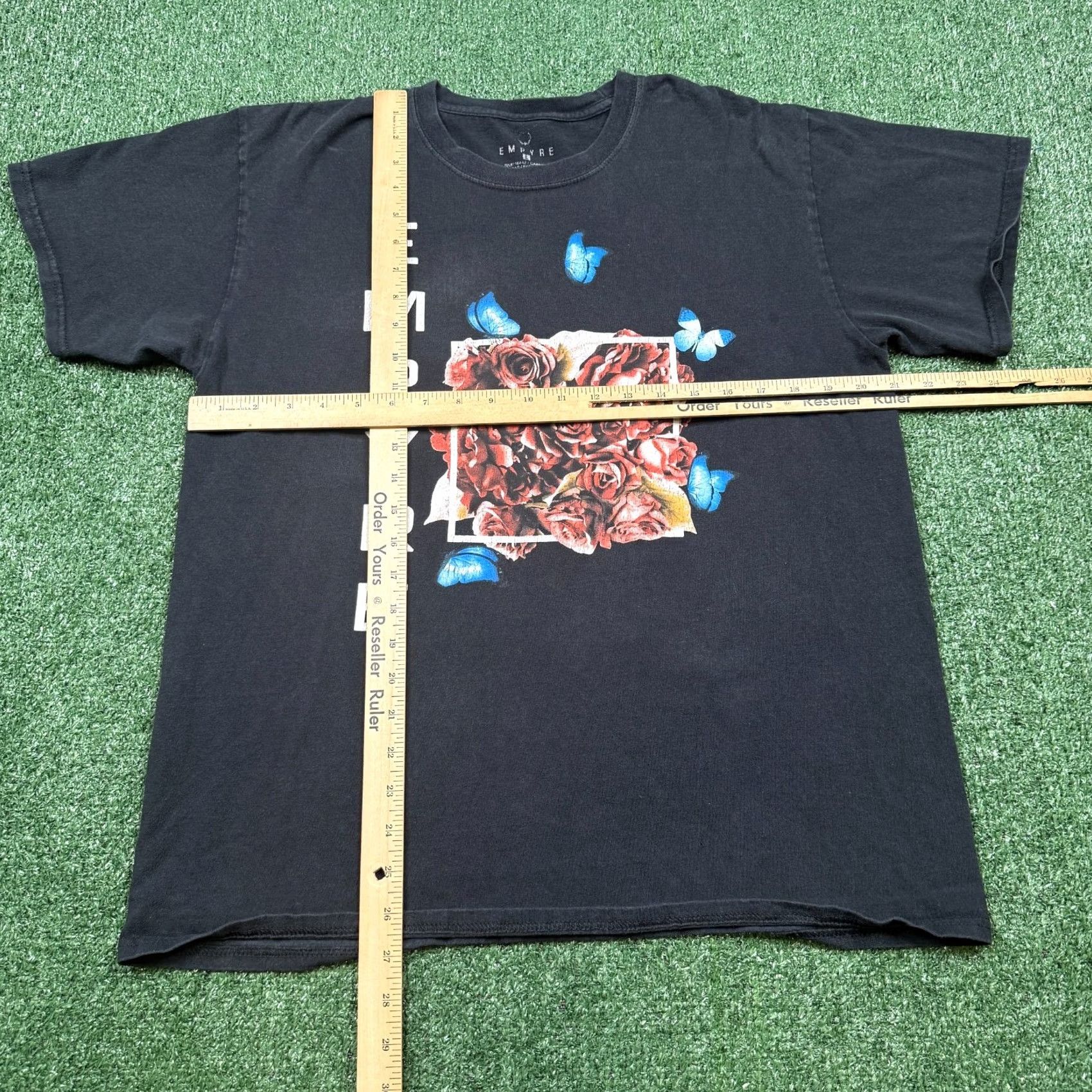 Empyre Empyre Men's Shirt M Black Short Sleeve Graphic Tee Skull Crew Neck Confetti Knit Cotton Regular Size M Color Black/Gray Size US M / EU 48-50 / 2 - 5 Thumbnail