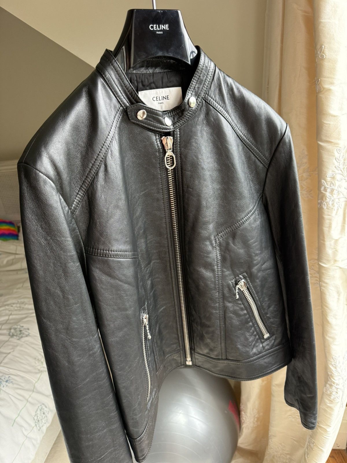 Celine $5.7k FW24 Celine Cafe Racer blouson leather jacket Hedi 52 Size US L / EU 52-54 / 3 - 21 Thumbnail