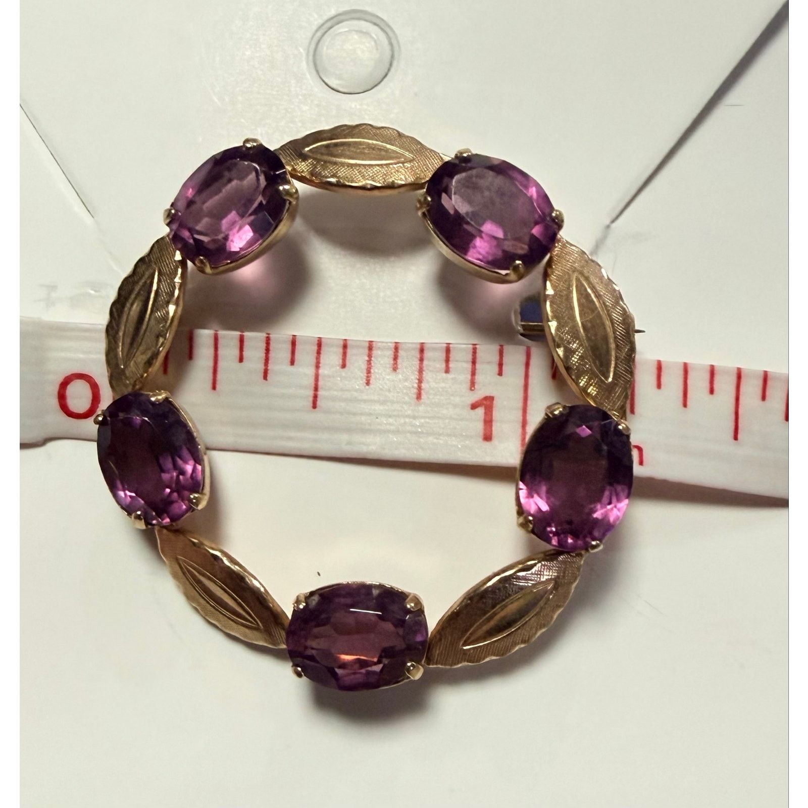 Vintage Vintage Van Dell 12K Gold Filled Amethyst Wreath Brooch Size ONE SIZE - 8 Thumbnail