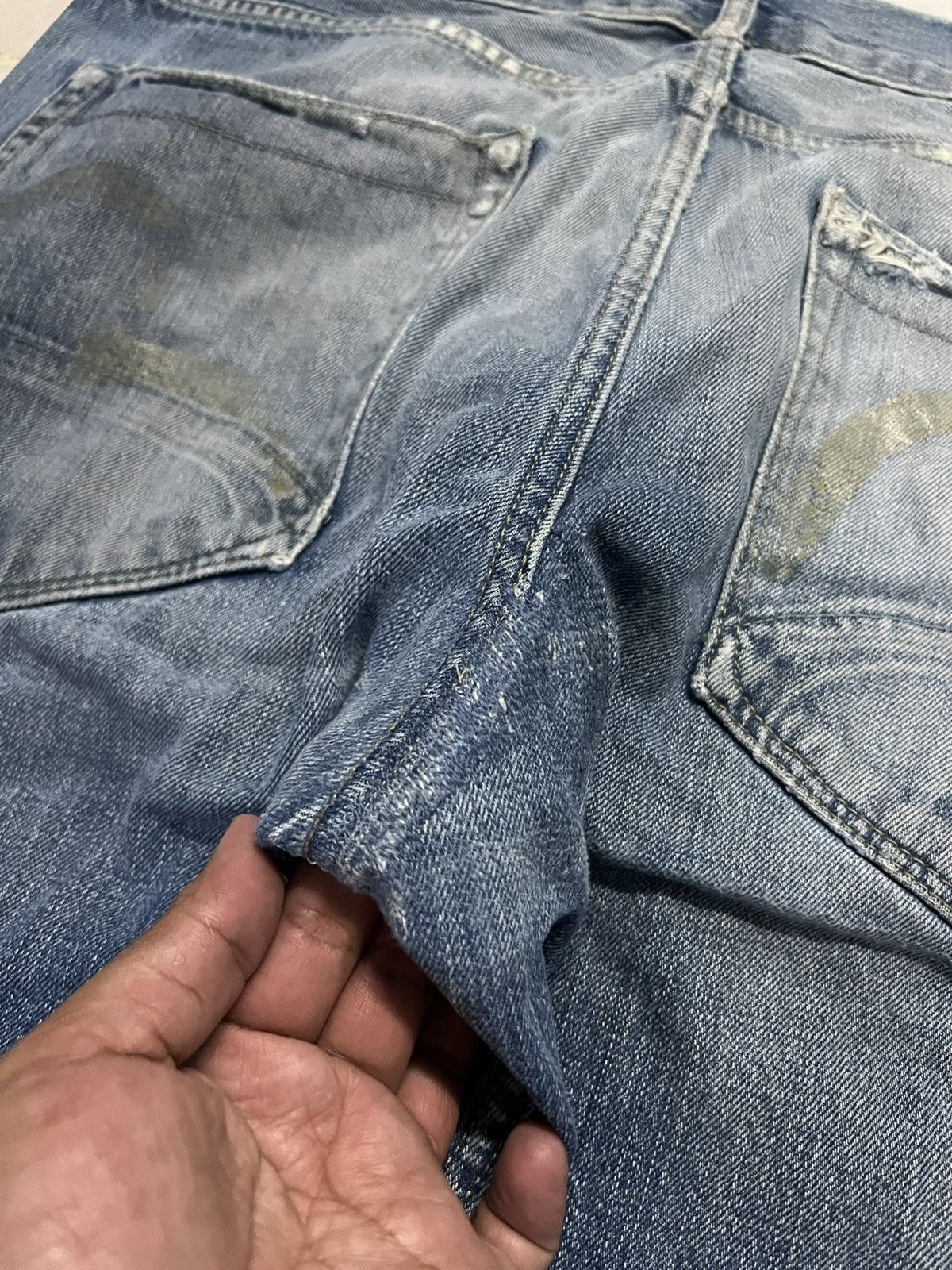 Evisu × Puma 💥90’s💥Vintage Evisu x Puma Distressed Ripped Jean Size US 34 / EU 50 - 15 Thumbnail