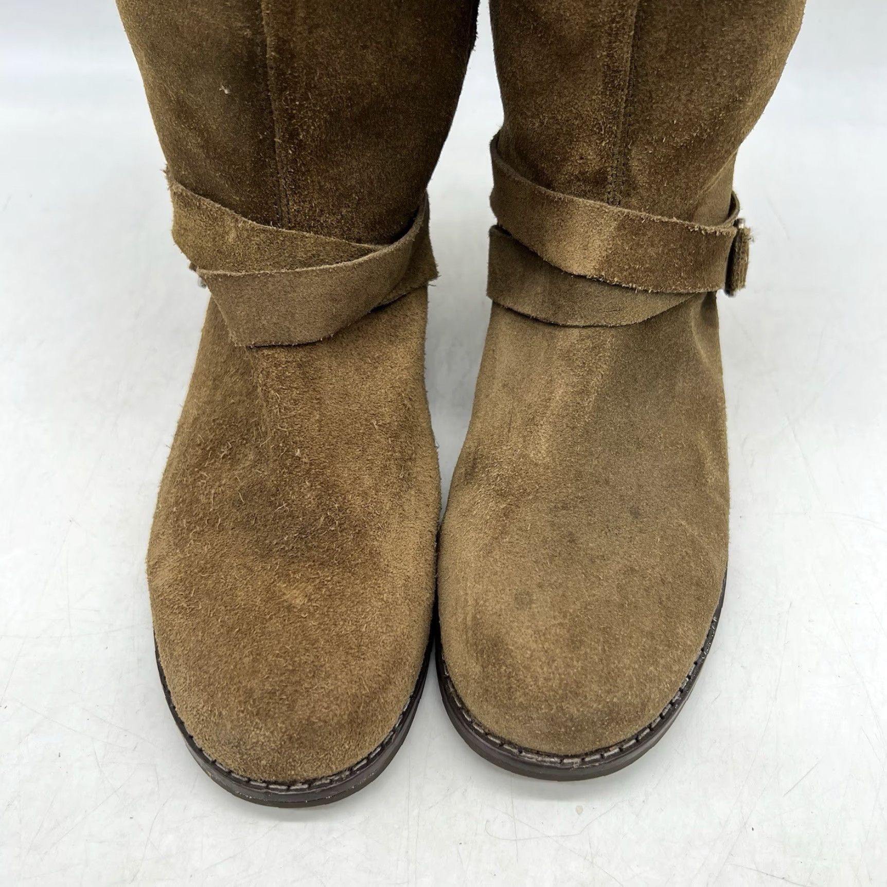 Olukai VINTAGE OluKai Women's Boots Tall Leather Brown Distressed Buckle Harness Size 7 W Outdoor Size US 7 / IT 37 - 3 Thumbnail