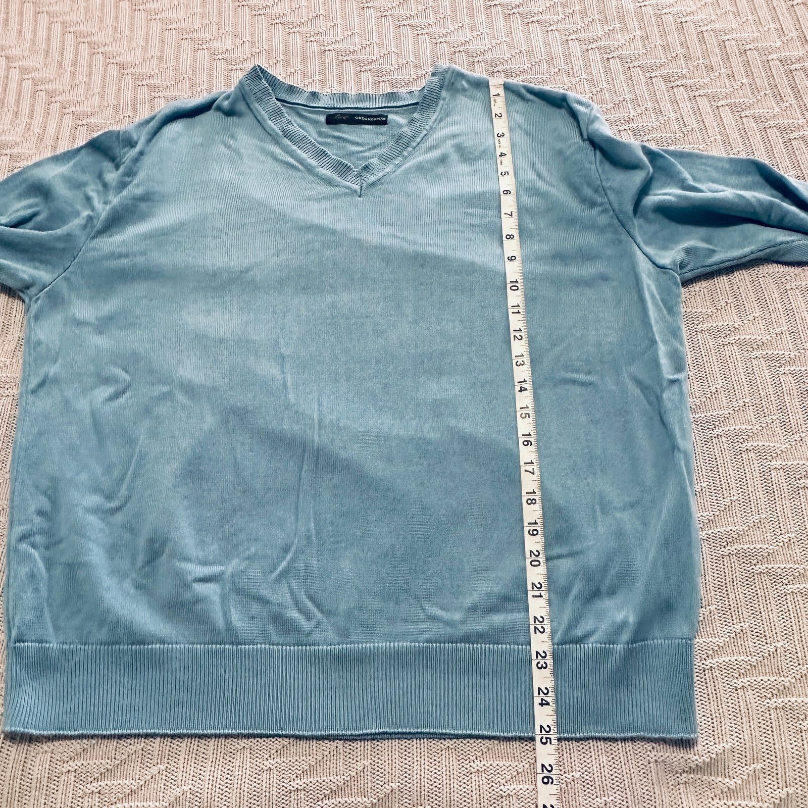 Greg Norman Greg Norman blue vneck cotton sweater Size US L / EU 52-54 / 3 - 8 Thumbnail