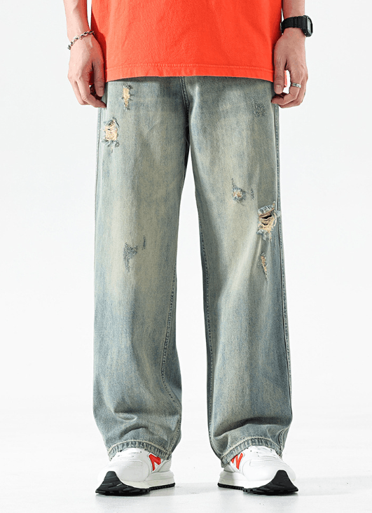 Japanese Brand American retro trend washed distressed street ripped jeans Size US 32 / EU 48 - 1 Thumbnail