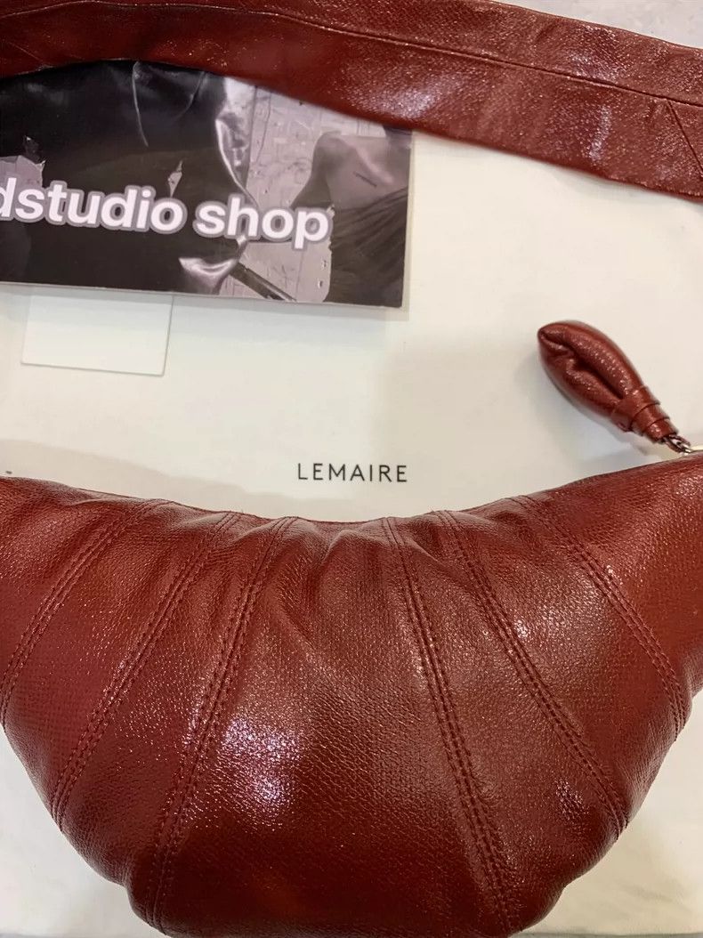 Lemaire Lemaire Brick Red Coated Horn Bag Size ONE SIZE - 7 Thumbnail