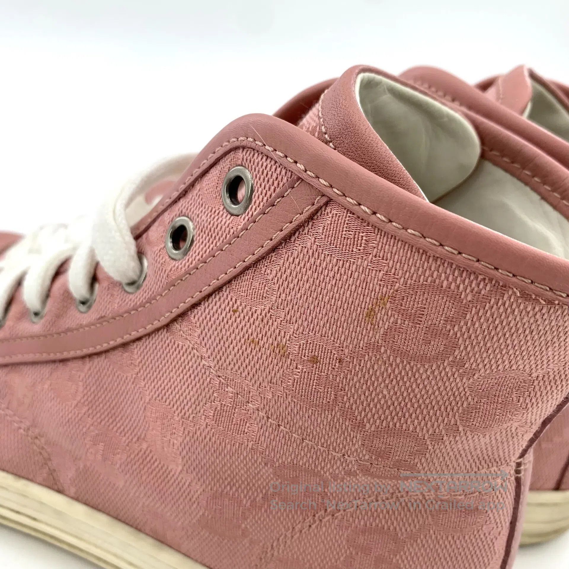 Gucci Guicci Pink logo jacquard ribbon casual flat high-heeled s Size US 4.5 / IT 34.5 - 9 Thumbnail