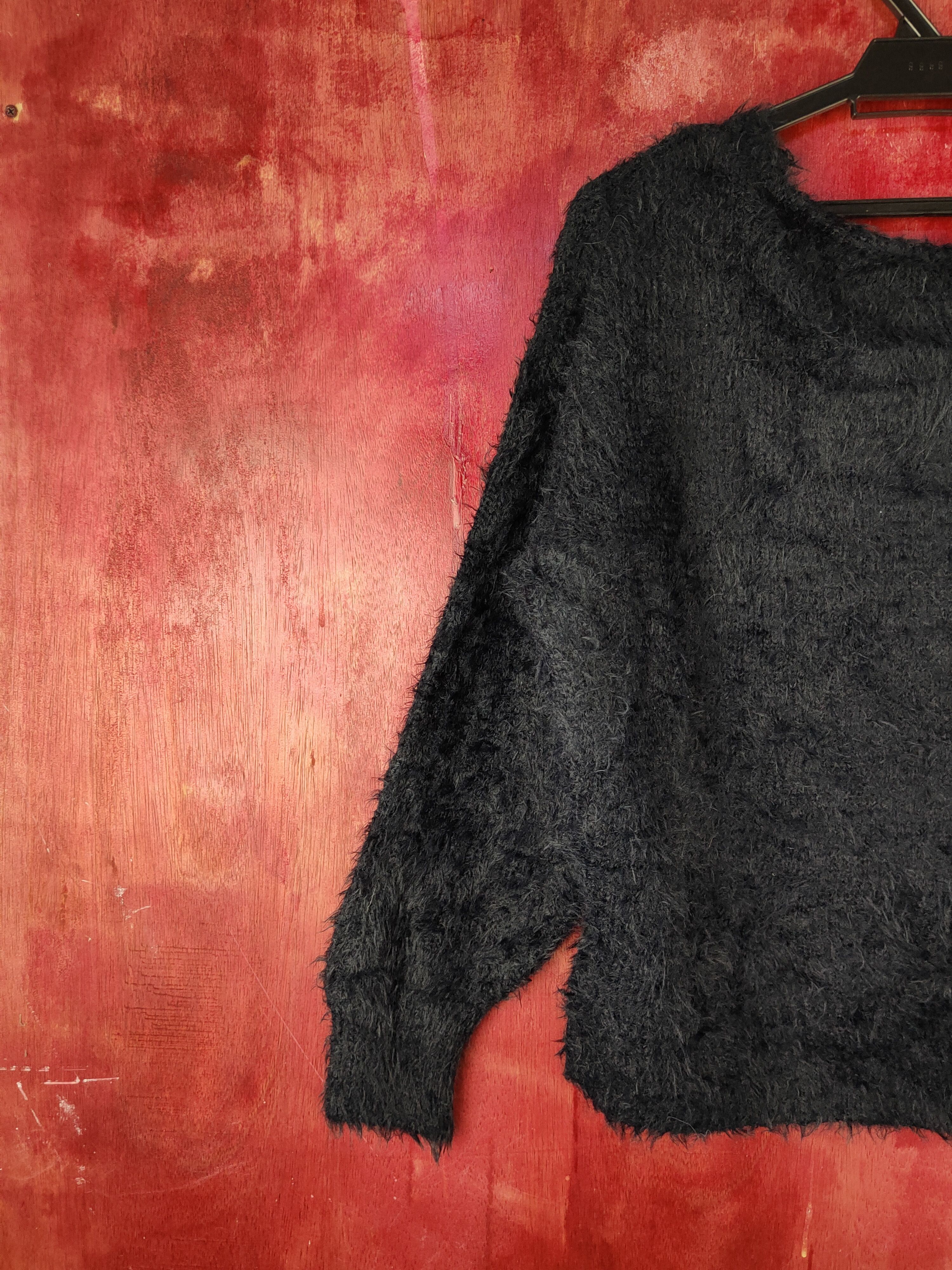 GU GU Navy Shag Shaggy Fur Mohair Knitwear #S1999 Size L / US 10 / IT 46 - 8 Thumbnail