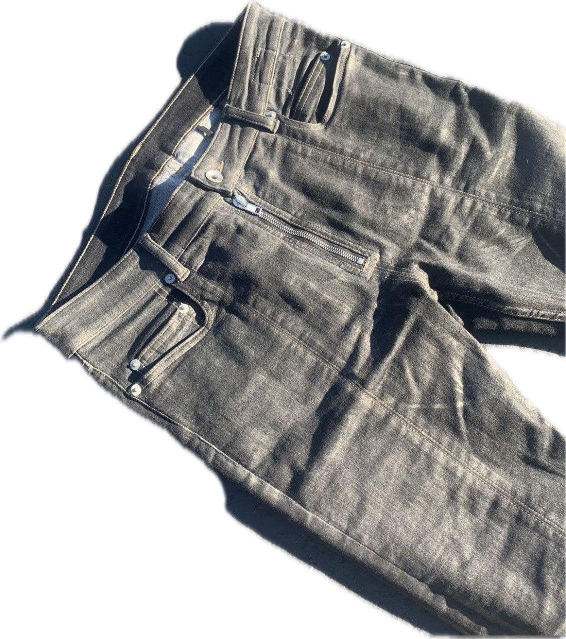 Rick Owens Tryone Waxed Slit Cut Denim Size US 30 / EU 46 - 4 Thumbnail