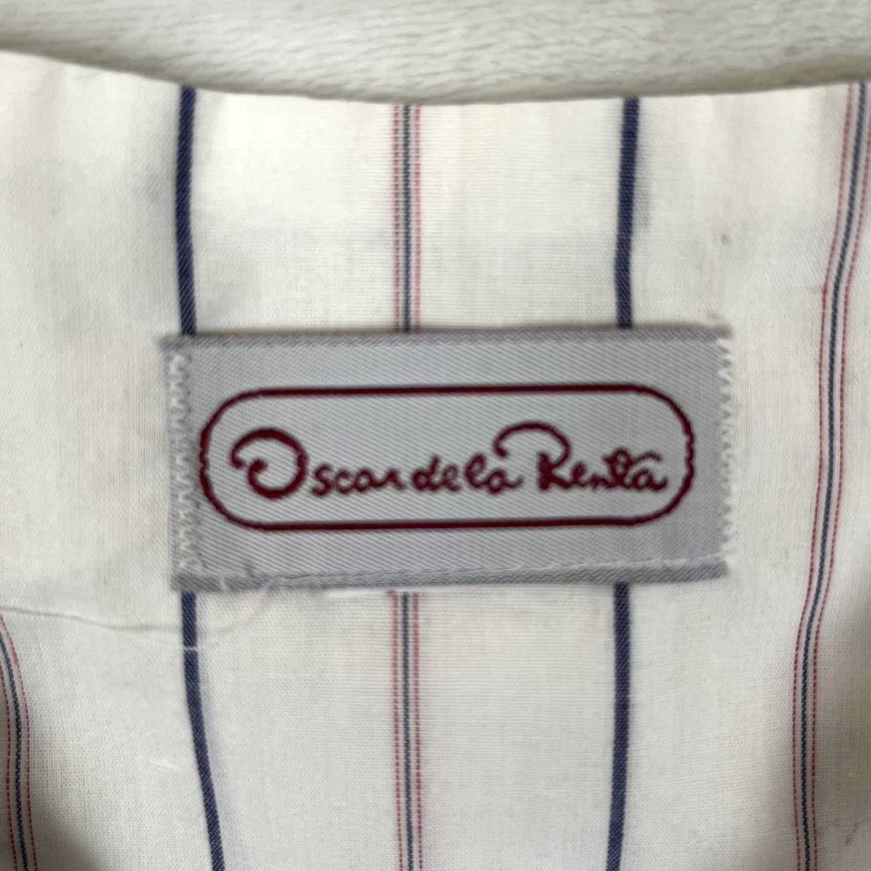 Oscar De La Renta VINTAGE Oscar de la Renta Pajama Top Mens Large White Striped Button Lounge 90s Size US L / EU 52-54 / 3 - 3 Thumbnail
