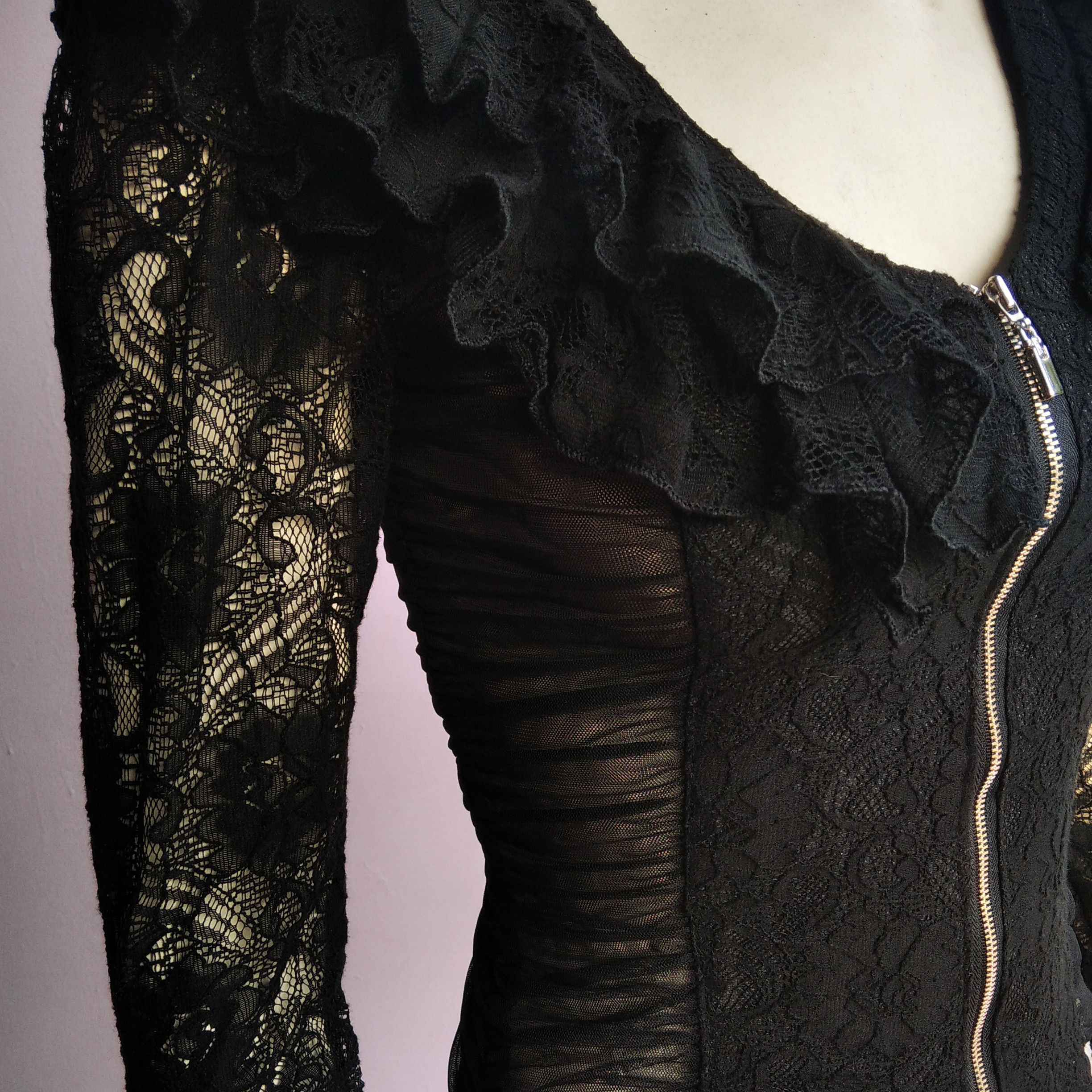 KMRii Vintage 00's EGOIST Vkei Japanese Brand Gothic Zipper Mesh Size S / US 4 / IT 40 - 4 Thumbnail