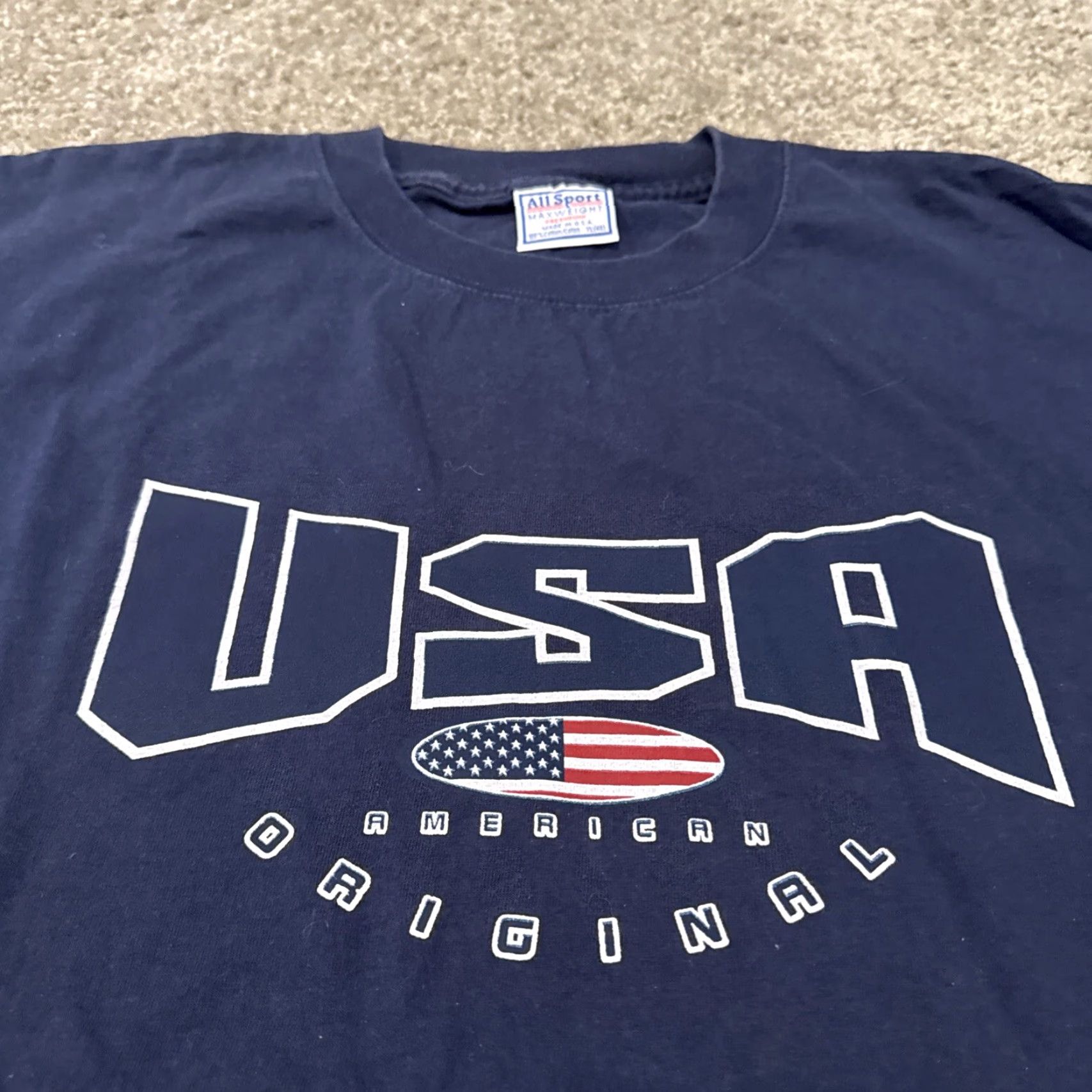 Vintage VINTAGE 90s USA America Liberty Freedom Navy Blue T-Shirt XL Mens Men Size US XL / EU 56 / 4 - 2 Thumbnail