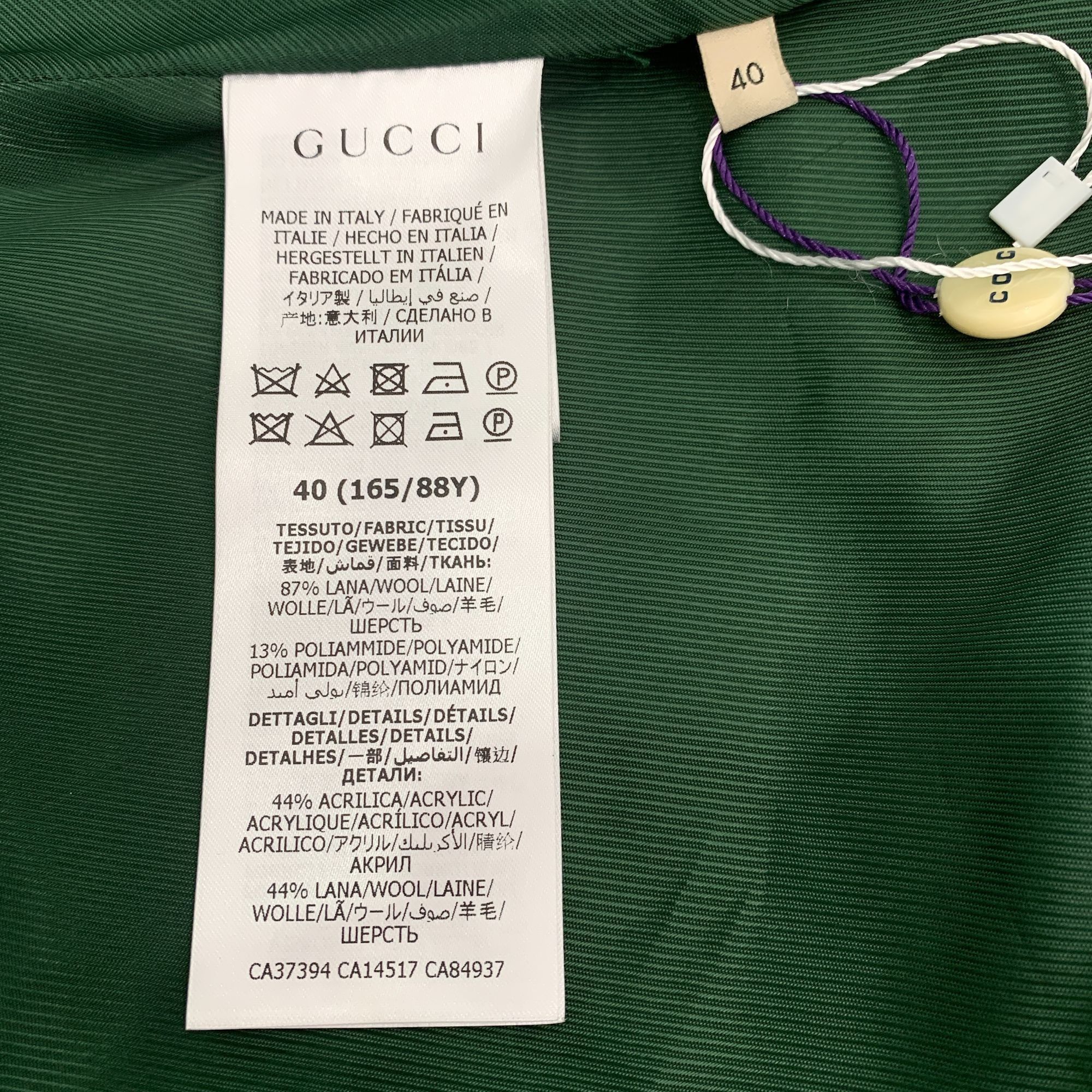 Gucci Gucci Green Houndstooth Wool Double-Breasted Blazer (Size 40 Size M / US 6-8 / IT 42-44 - 3 Thumbnail