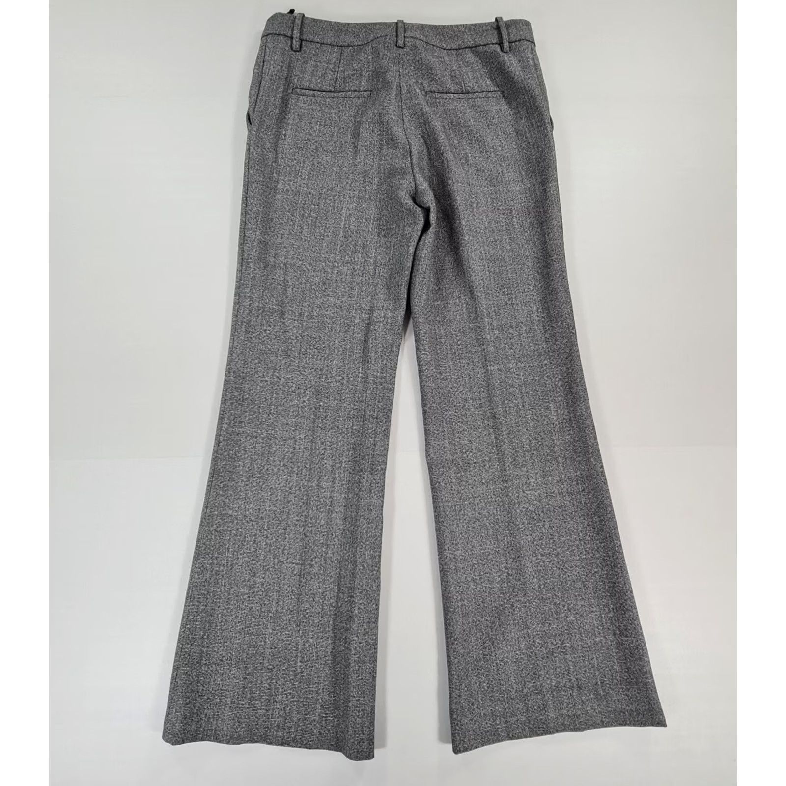 Valentino Valentino Trousers Women Grey 46 Wool Flared Wide Leg Made In Italy Front Zip Hook & Eye Pockets Regular Rise Inseam 32" Casual Formal Vintage: No Size 32" / US 10 / IT 46 - 6 Thumbnail