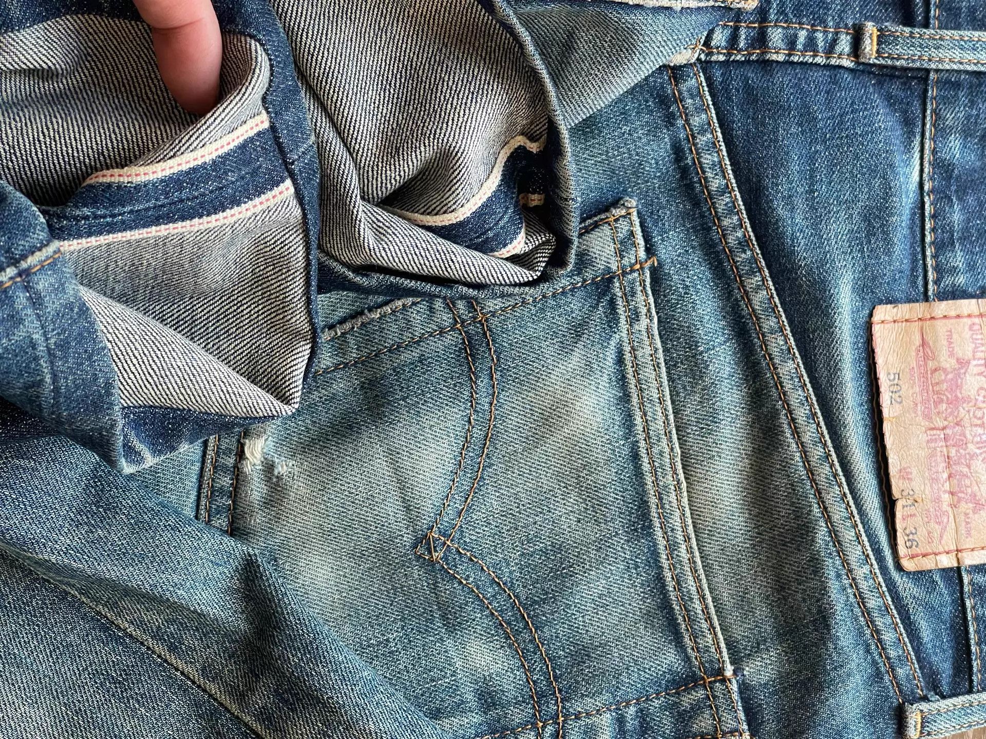Levi's Vintage Levi’s 502xx Nippon Selvedge Ice Blue 90s Washed Fade Size US 31 - 8 Thumbnail