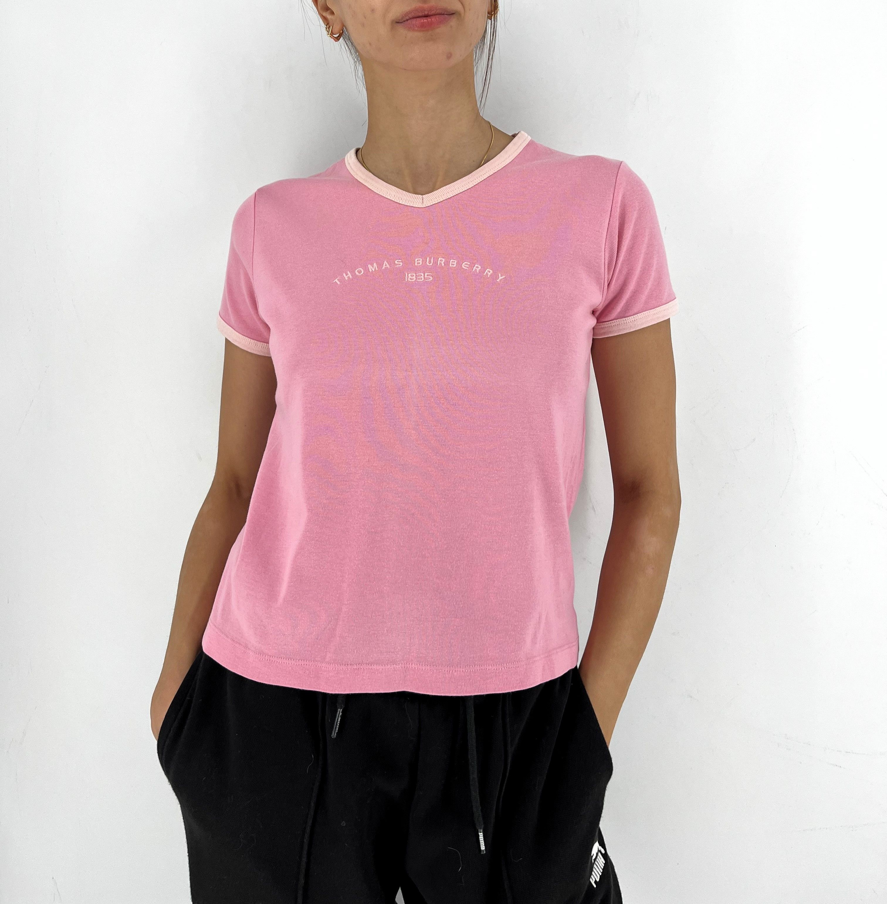 Burberry Vintage Casual Rare Thomas Burberry t-shirt PINK Size M Size M / US 6-8 / IT 42-44 - 1 Thumbnail