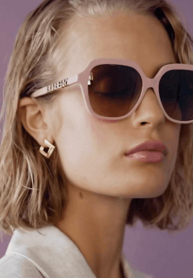 image of New Burberry Be4389 - 406113 Square Sunglasses in Pink, Women's