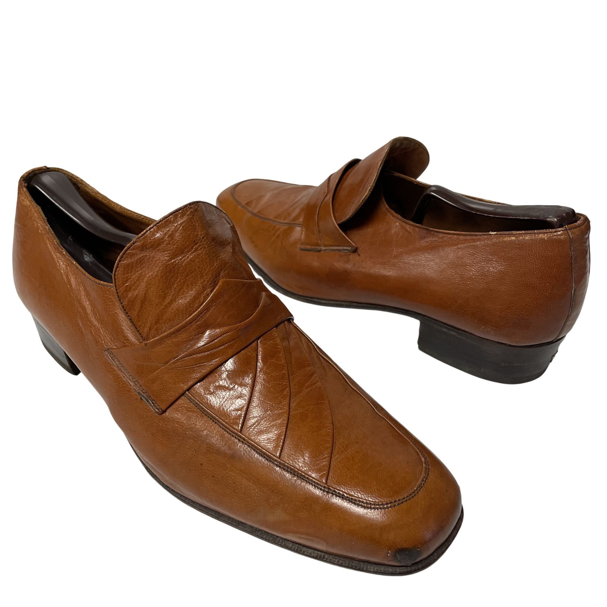 Other Vtg Volare Carlo Leoni Cognac Leather MoD LoGo Swanky Shoes Size US 10 / EU 43 - 2 Thumbnail