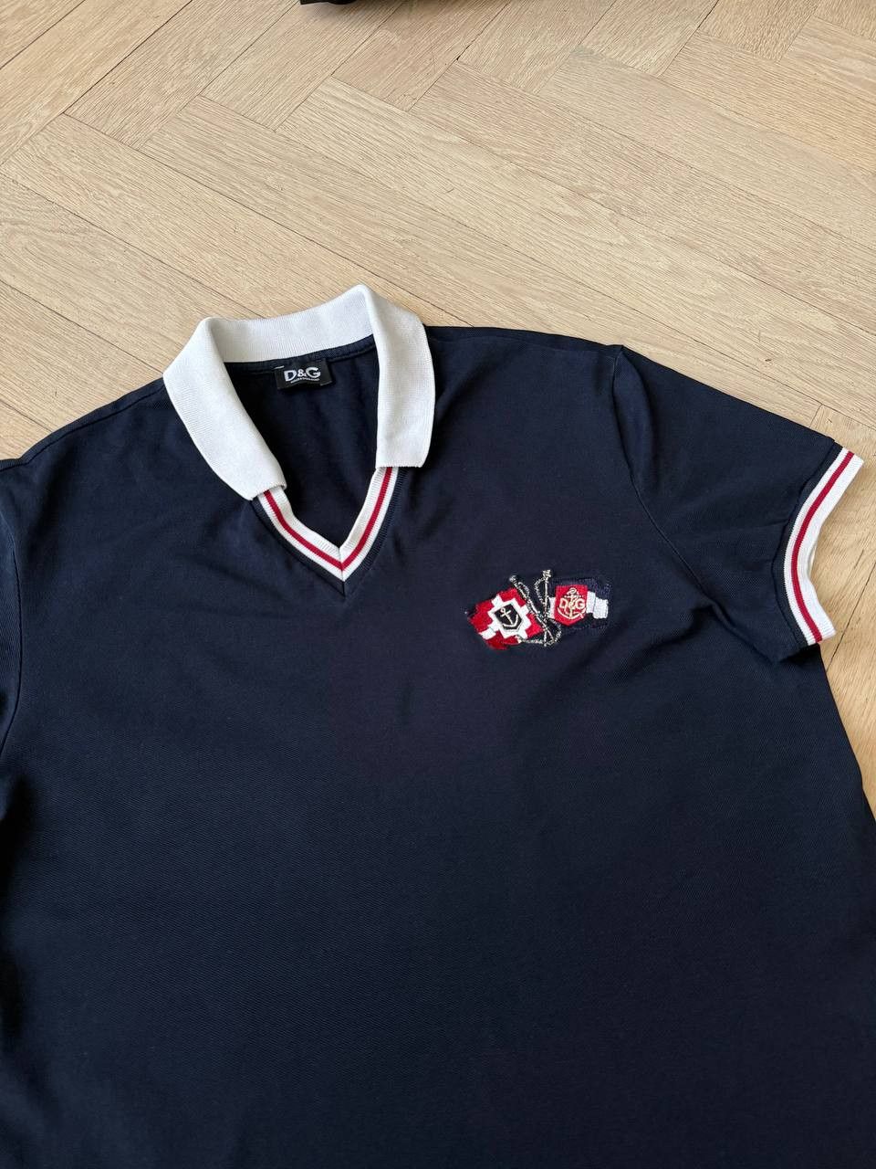 Dolce & Gabbana Dolce & Gabbana Navy V-Neck Polo Shirt Size M / US 6-8 / IT 42-44 - 4 Thumbnail