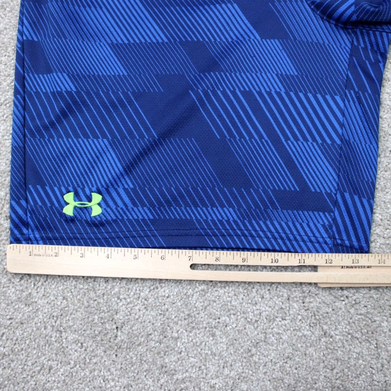Under Armour Under Armour Mens Large Blue/Green 9" Inseam Shorts Athletic Gym Training Pockets Elastic Waist Polyester 100% Blended Fabric M Size US 33 - 5 Thumbnail
