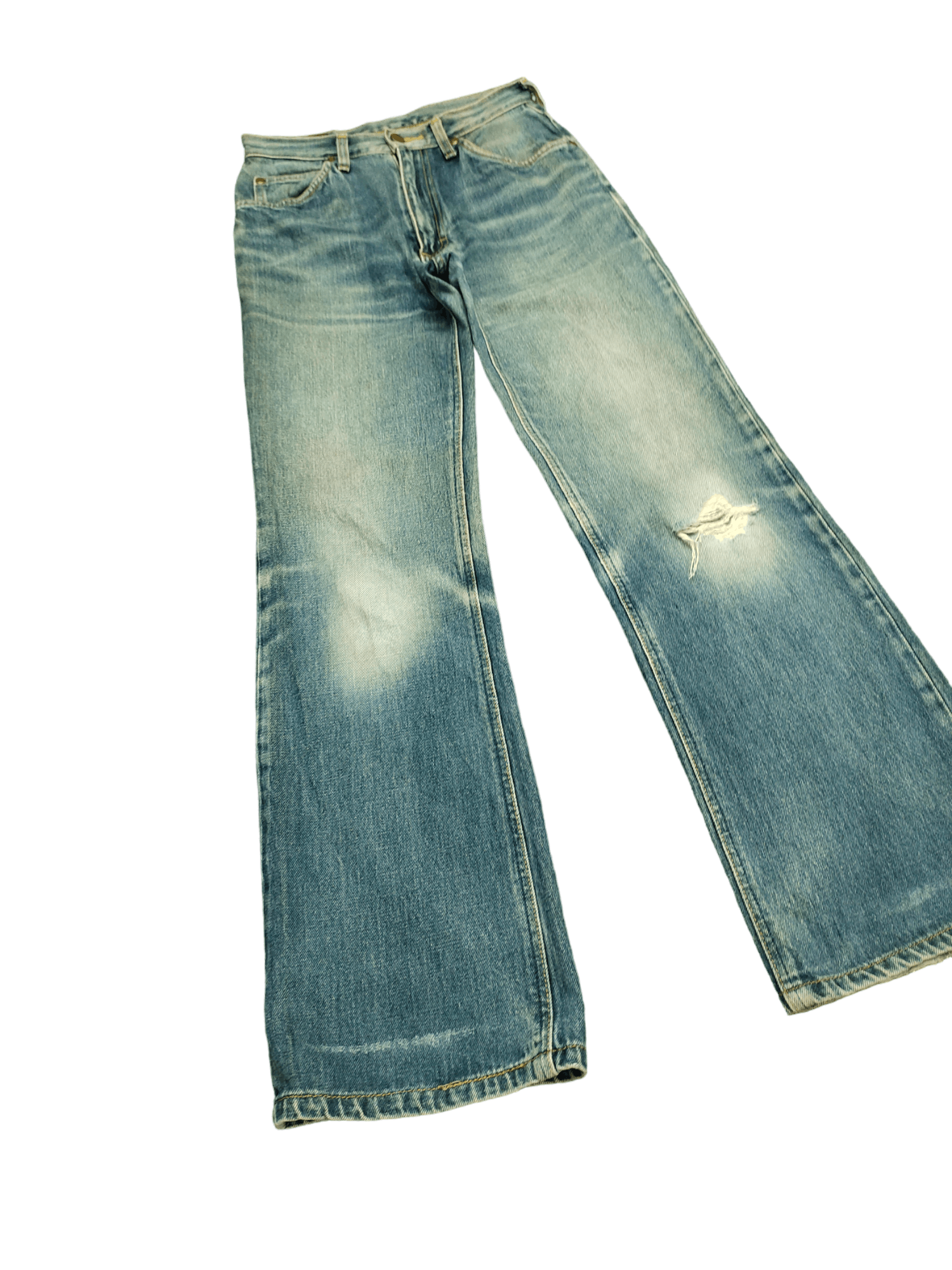 If Six Was Nine Flare Jeans Miss Lee Rider Clawmark Distress Denim Bootcut Size 26" / US 2 / IT 38 - 3 Thumbnail