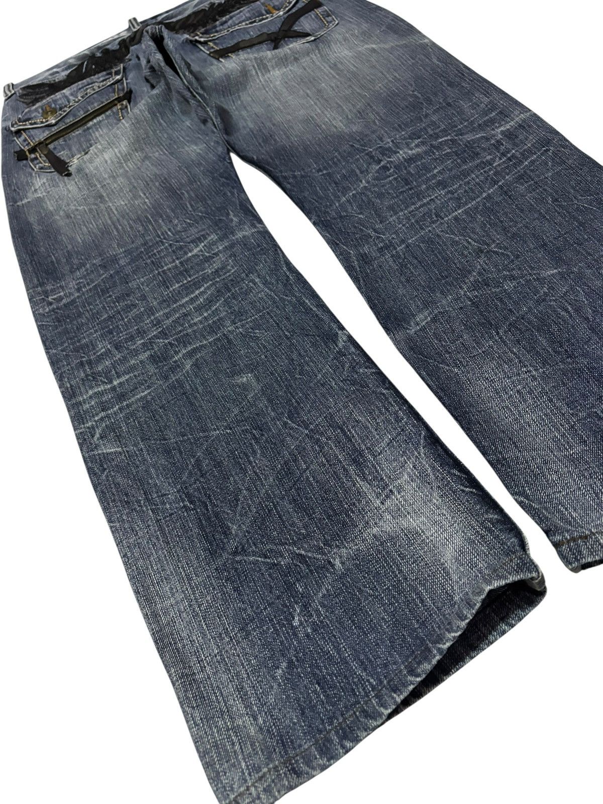 Japanese Brand Vtg Oririn Japan Whisker Faded Punk Jeans Size US 34 / EU 50 - 7 Thumbnail