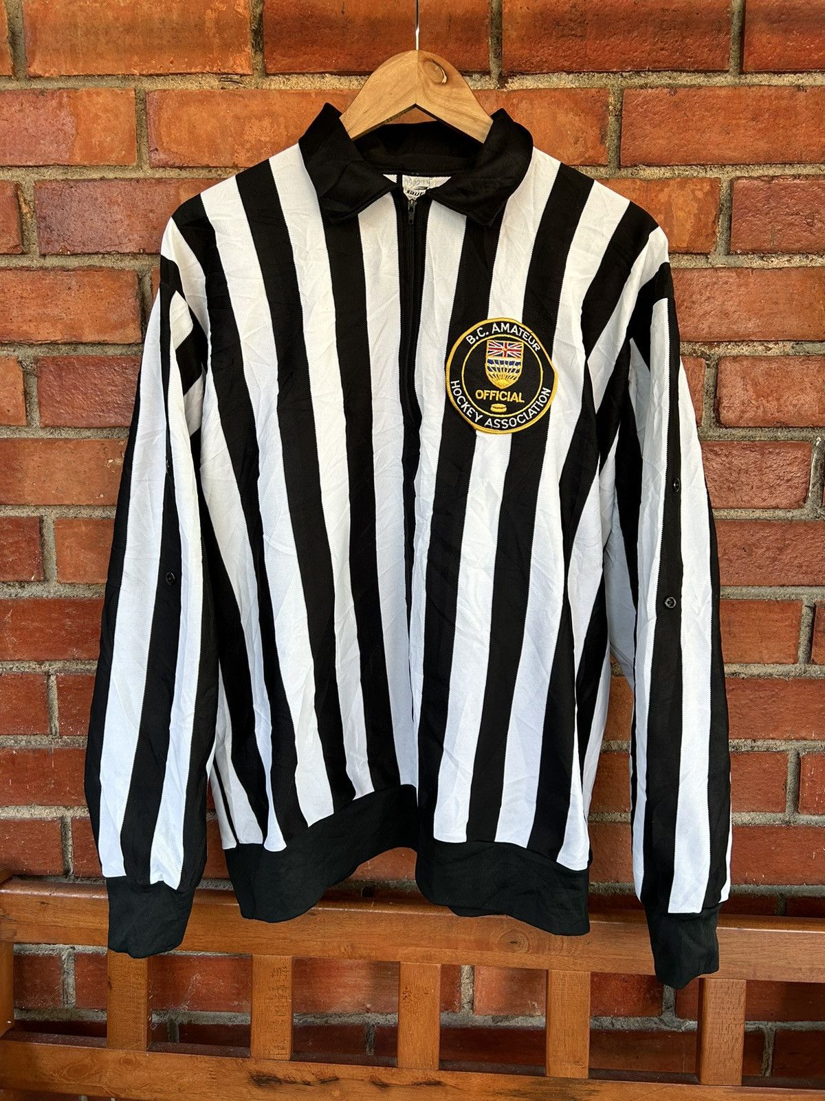 Vintage 💥 VINTAGE B.C AMATEUR HOCKEY ASSOCIATION HALF ZIPPER JERSEY. Size US XL / EU 56 / 4 - 1 Thumbnail