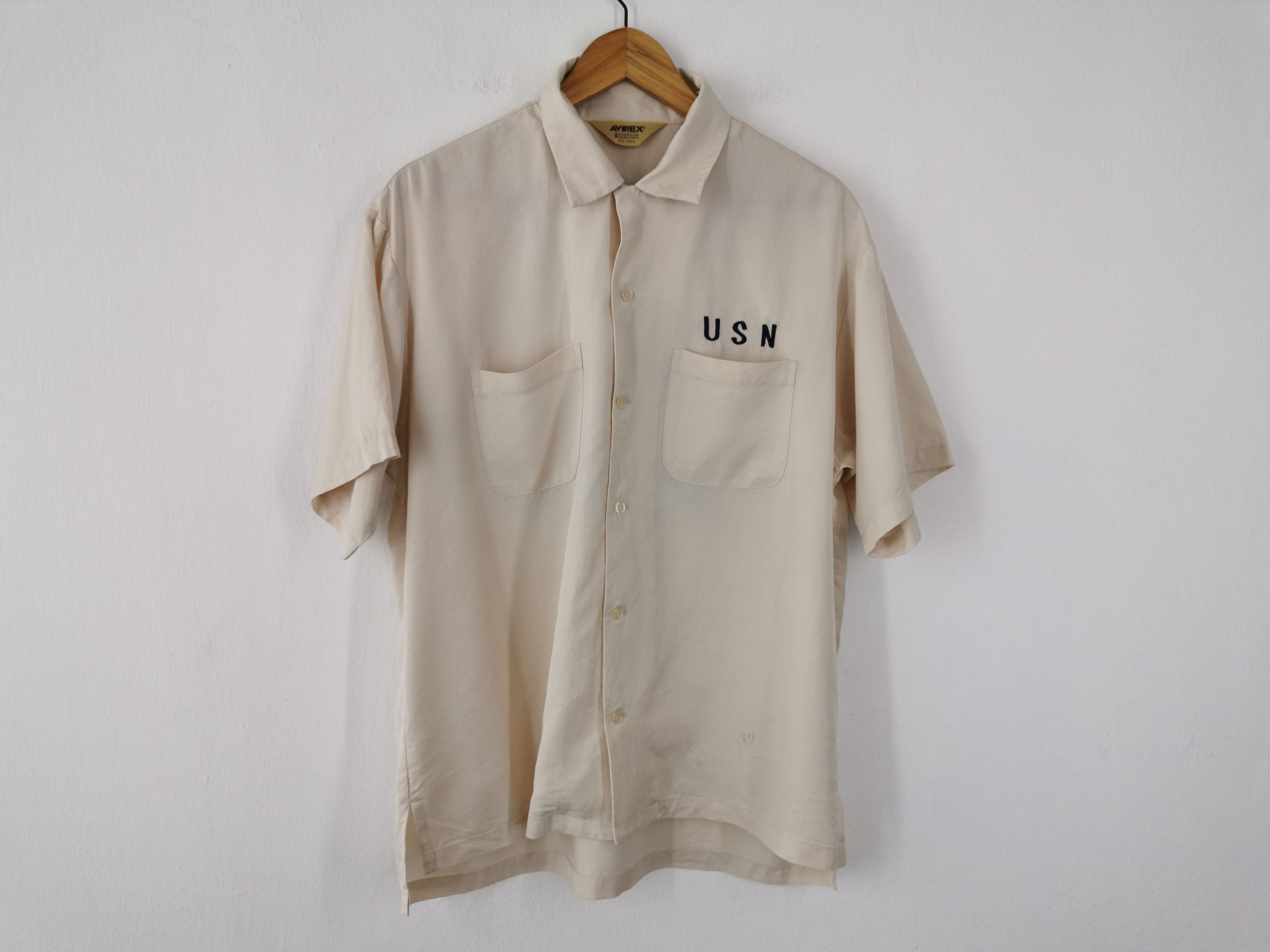 Avirex Avirex Short Sleeve Button Shirt Size XL Size US XL / EU 56 / 4 - 1 Thumbnail
