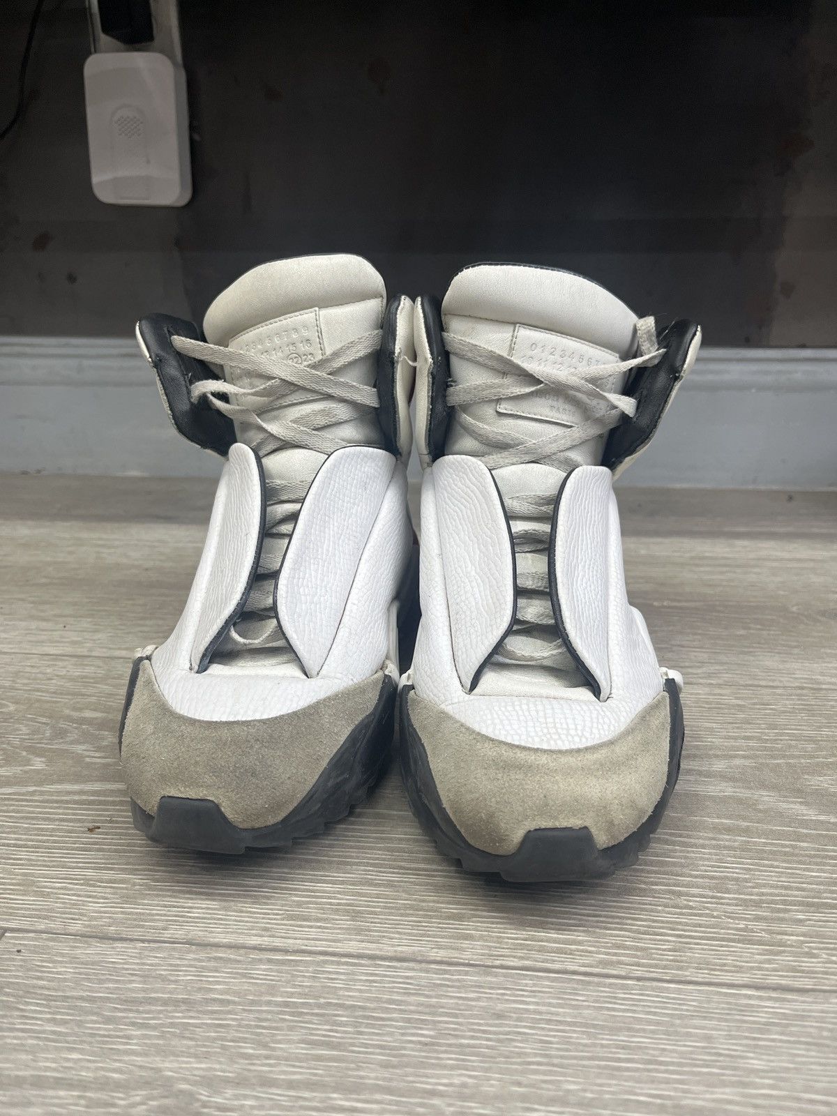Maison Margiela Maison Margiela Red & White New Evolution High Top Sneakers Size US 8 / EU 41 - 2 Thumbnail