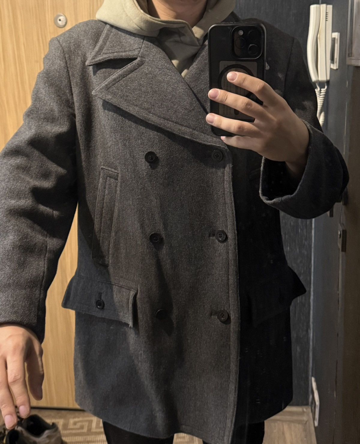 Yves Saint Laurent Wool YSL Coat Soft Peacock Size US L / EU 52-54 / 3 - 16 Thumbnail