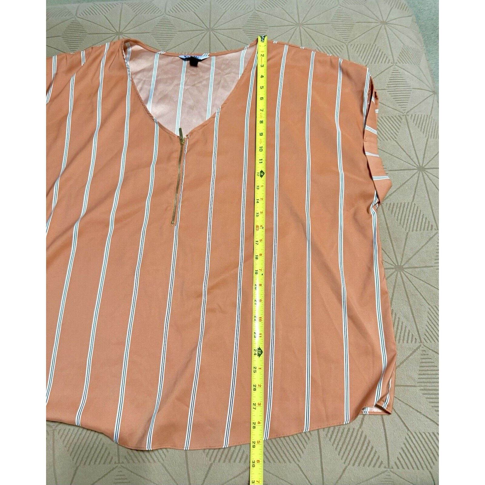 Other Valette Women’s Creamcicle Orange Striped Blouse - 3XL Size 3XL / US 20-22 - 8 Thumbnail