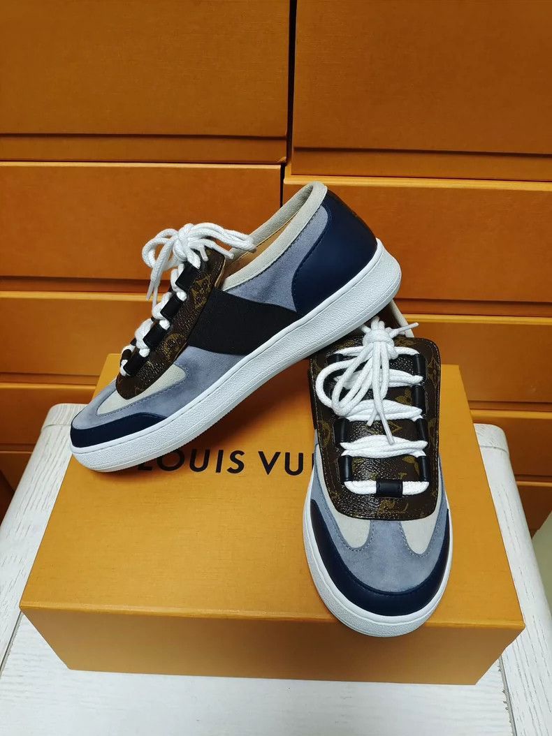 Louis Vuitton LV Leather Lace-Up Sneakers in Size 36.5-2507 Size US 6 / IT 36 - 4 Thumbnail